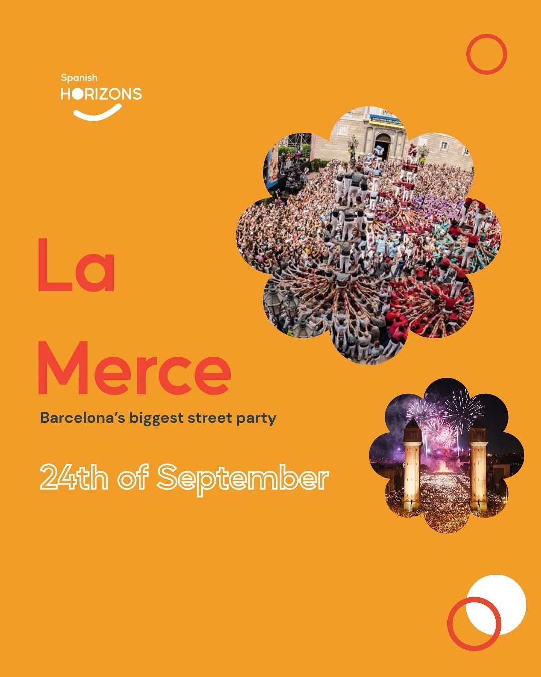 La Merc&egrave; is back! ✨
From September 23rd &ndash; 28th, Barcelona turns into one big fiesta 🎉 Expect street parades, concerts, fireworks, castellers (human towers), light shows and so many more attractions all around the city 🌆

📍 Free, vibra