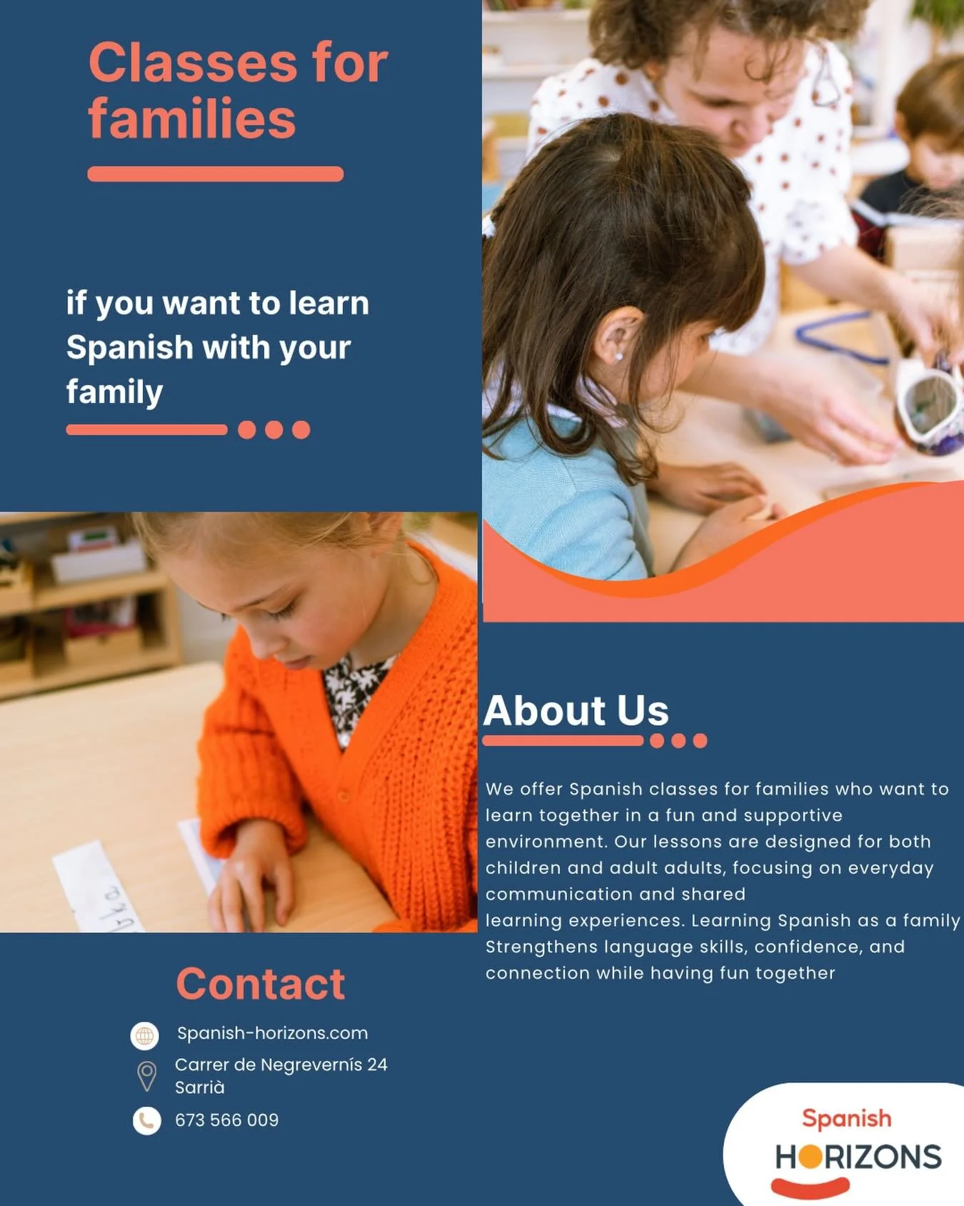 We are happy to announce that we are now offering Family Spanish Classes for parents and children to learn together! 💛
Learning a language as a family is a wonderful way to spend quality time together, build confidence and create meaningful experien