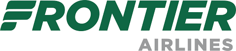 Frontier Airlines logo with green and gray text