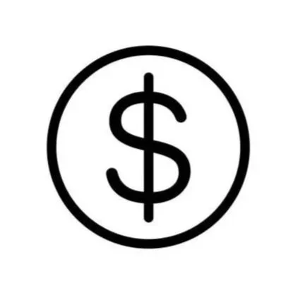 A black dollar sign inside a circle on a white background.