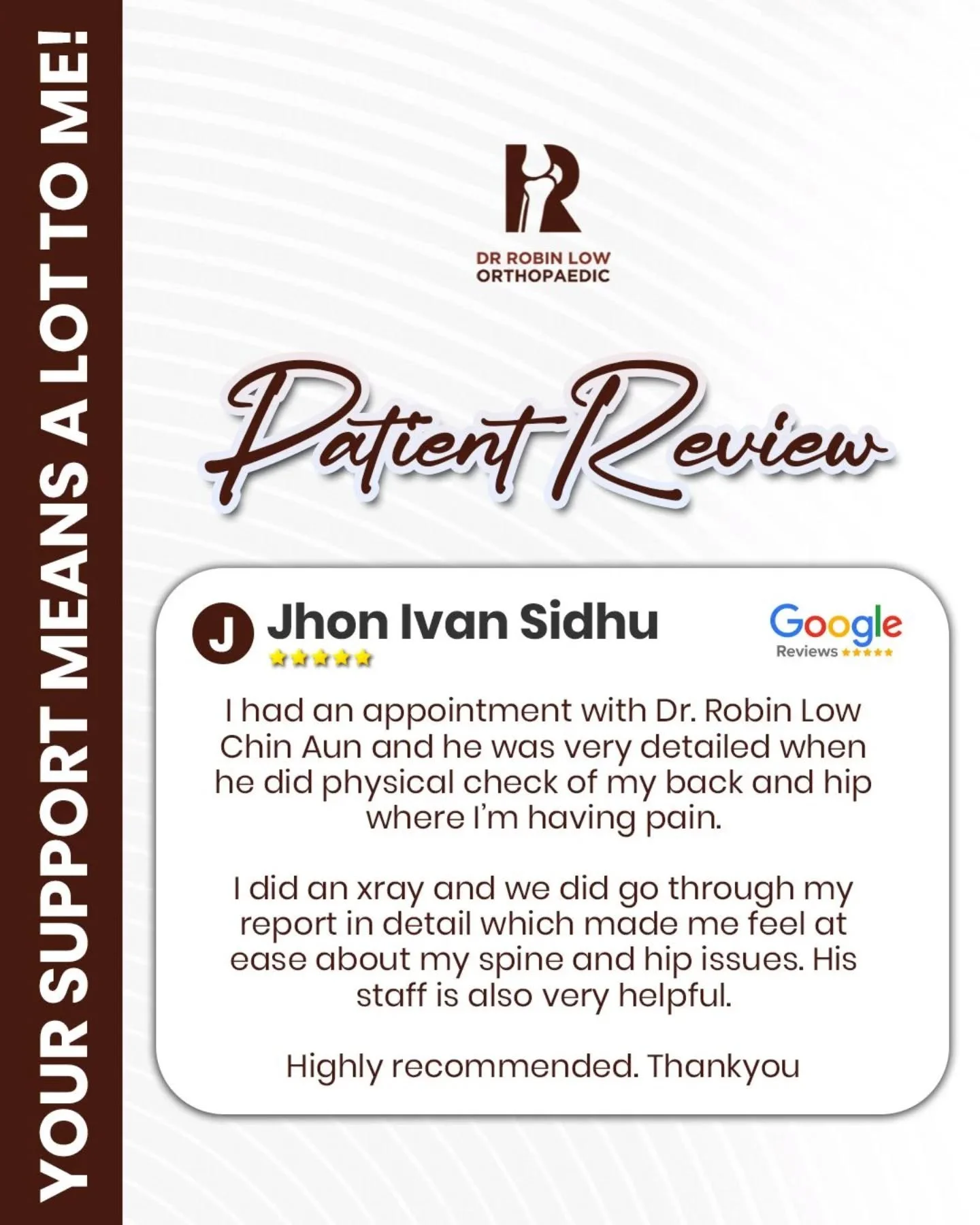 When patients feel heard, understood, and reassured. Thank you for the wonderful review! 🧡

#grateful #patienttestimonial #orthopaedics #careyoucantrust #healthmatters