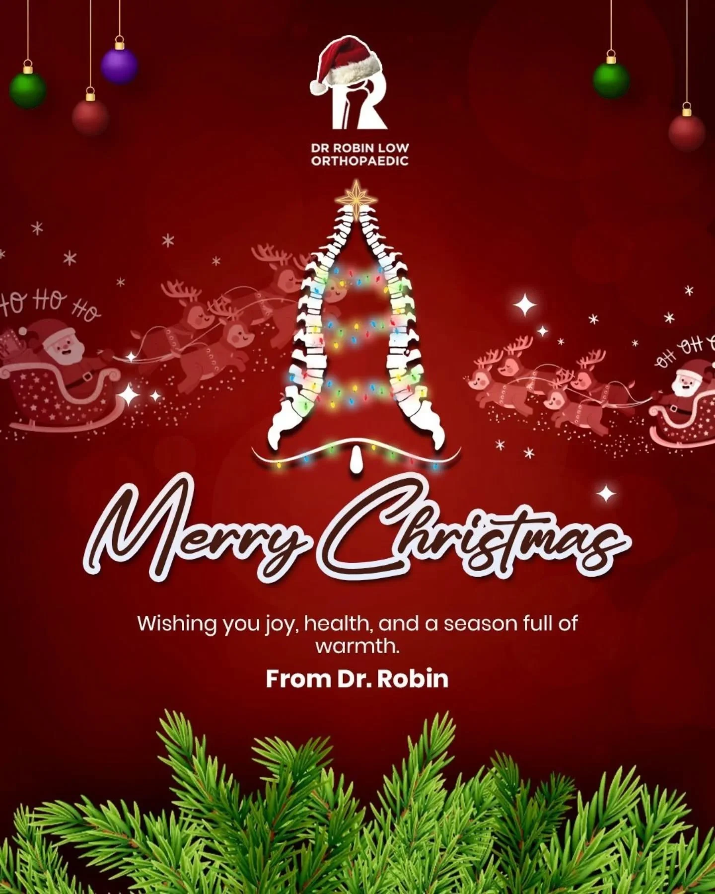 🎅 Ho ho ho!
May your Christmas be full of good food, great laughs, and joyful moments. Merry Christmas! 🎄🌟

#merrychristmas #drrobinortho #happynewyear #christmasmoments #christmasjoy