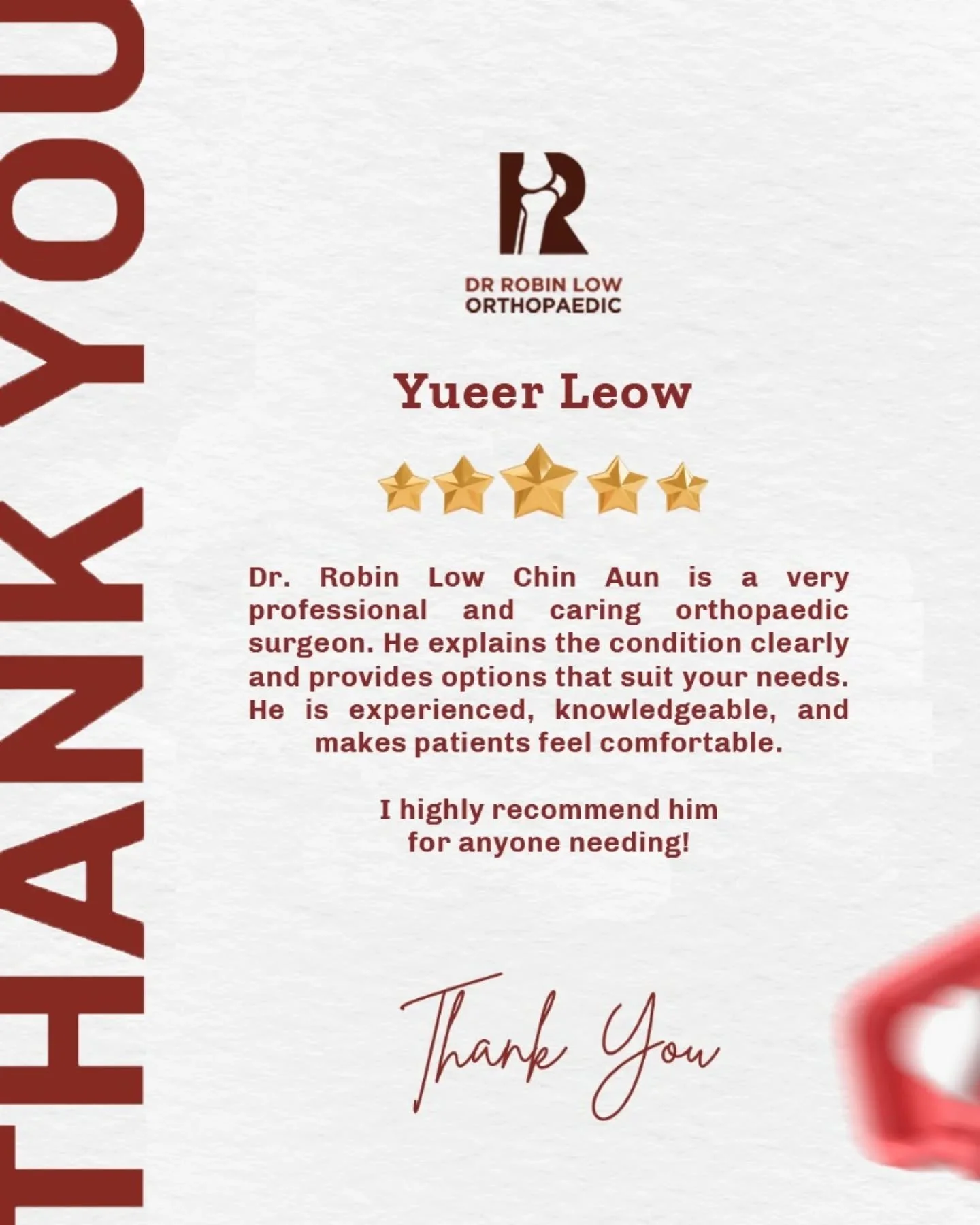 Grateful for your trust, honoured to care for you. 👨&zwj;⚕️💛

#gratefulheart #lovefrompatients #drrobinortho #appreciate #goodday