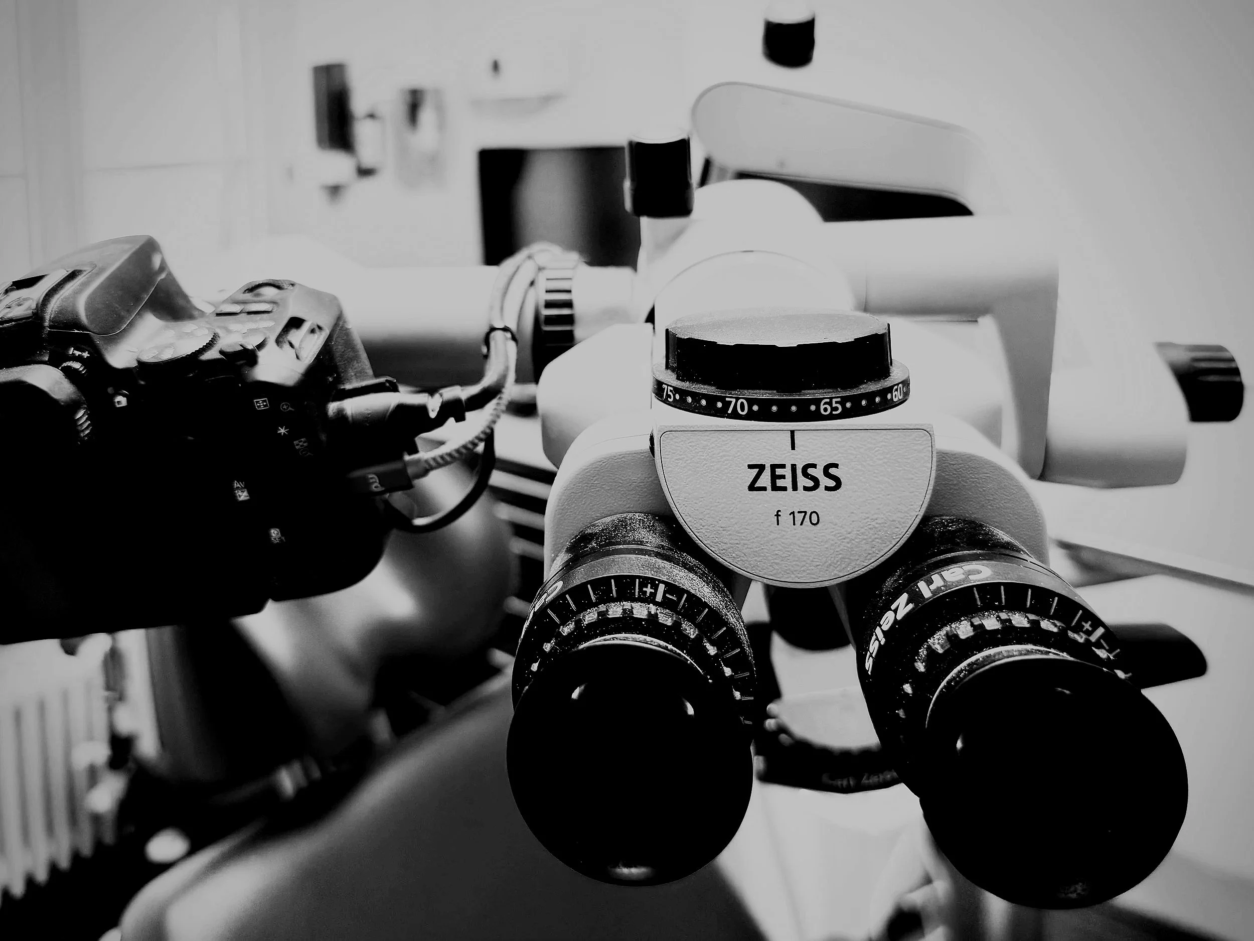 Oculare ale microscopului stomatologic Zeiss cu cameră video pentru documentarea tratamentelor – Cabinetul stomatologic al dr. Resch-Sipos din Tettnang