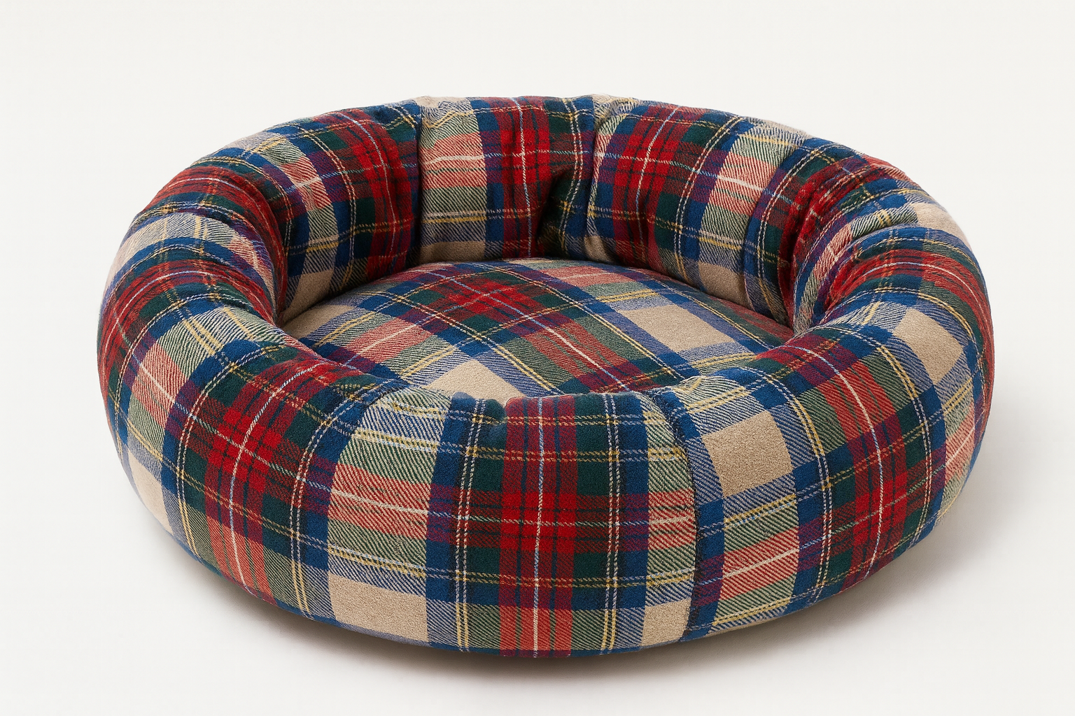 Tartan Donut Bed
