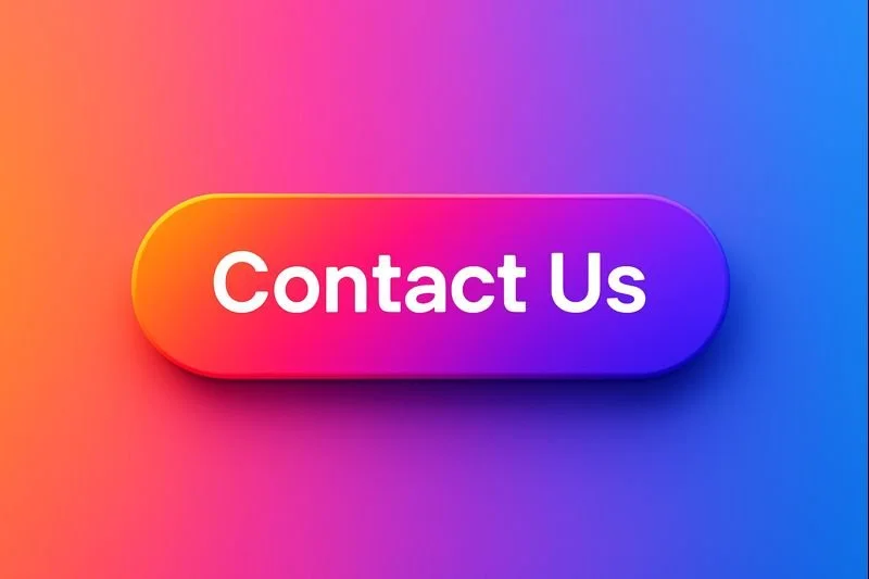 Colorful gradient background with a rounded rectangular button that says "Contact Us" in white text.
