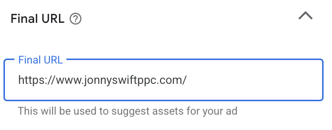 change final url area on google ads