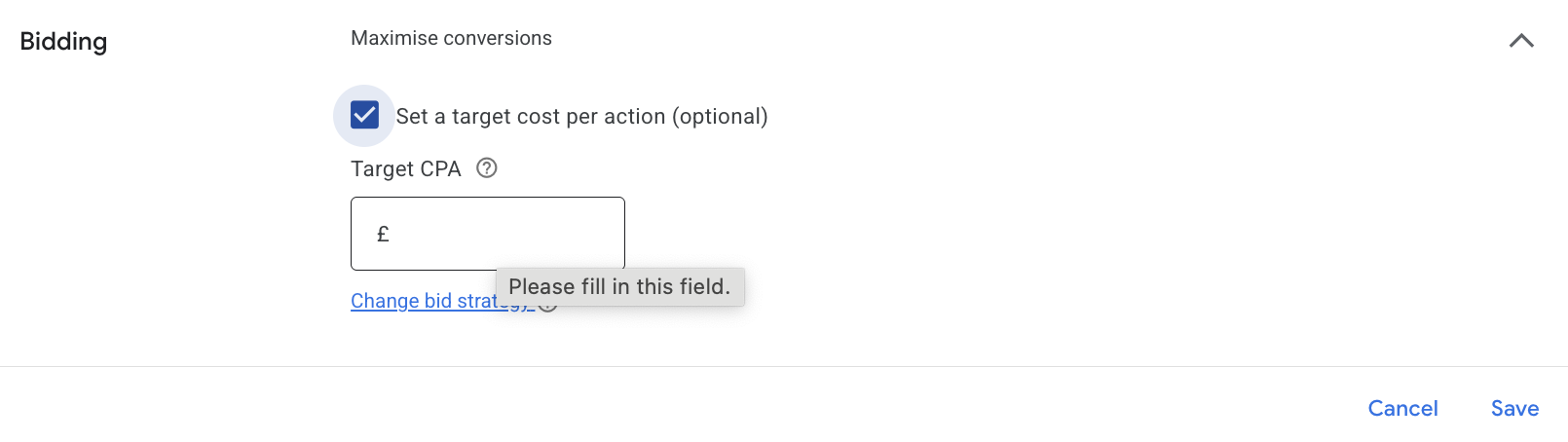 target cpa in google ads
