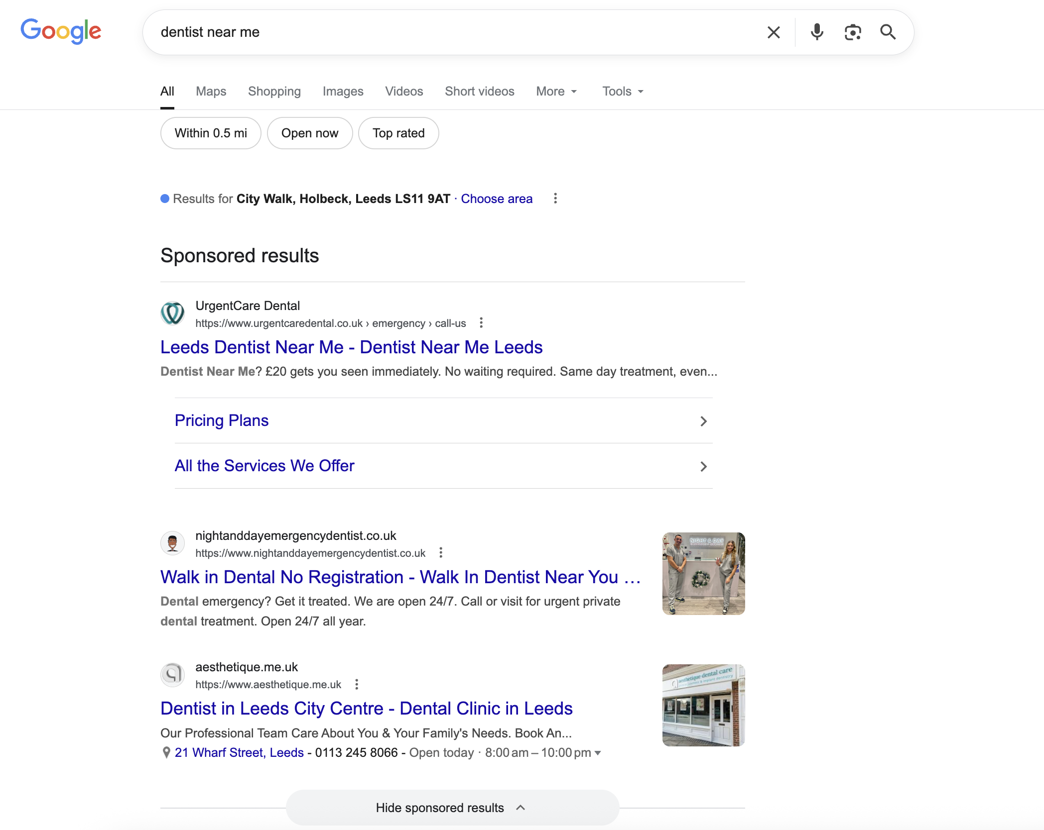 local businesses using google ads example