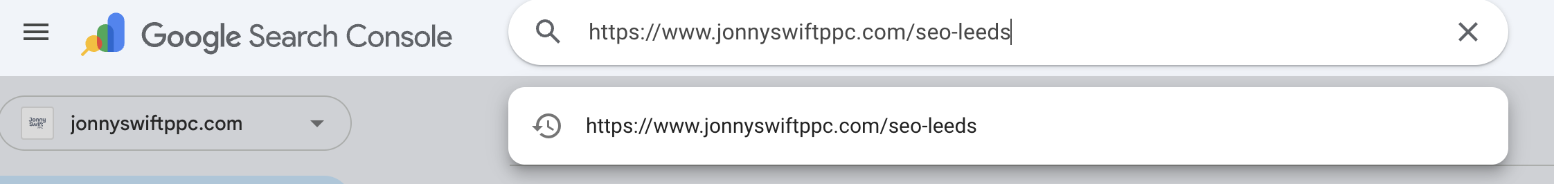 inspect url on google search console