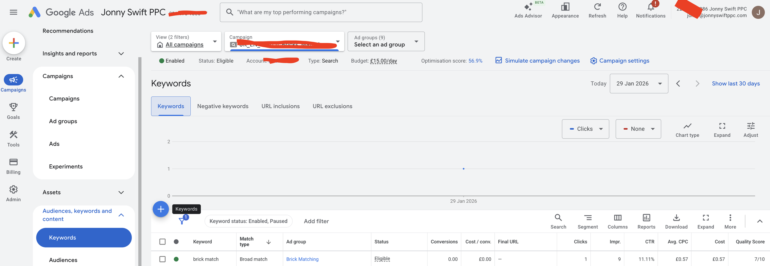 where to find keywords on google ads