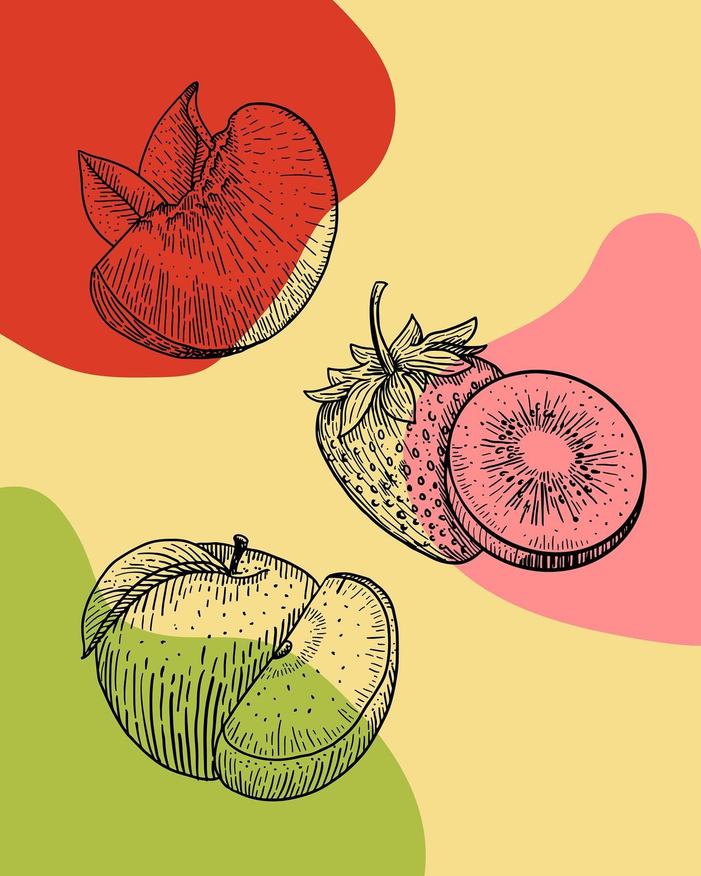 Fruit Illustrations 🍑 🍎 🍓 🥝