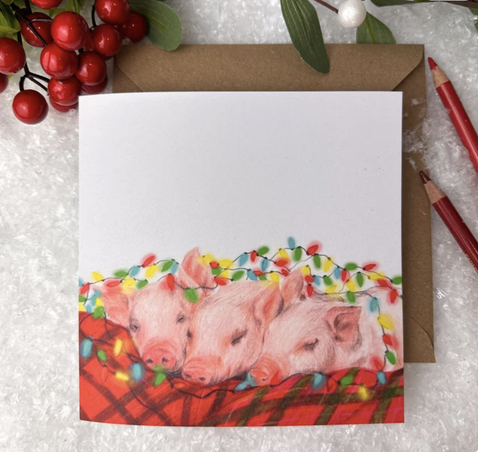 Pigs in Blanket Christmas Card