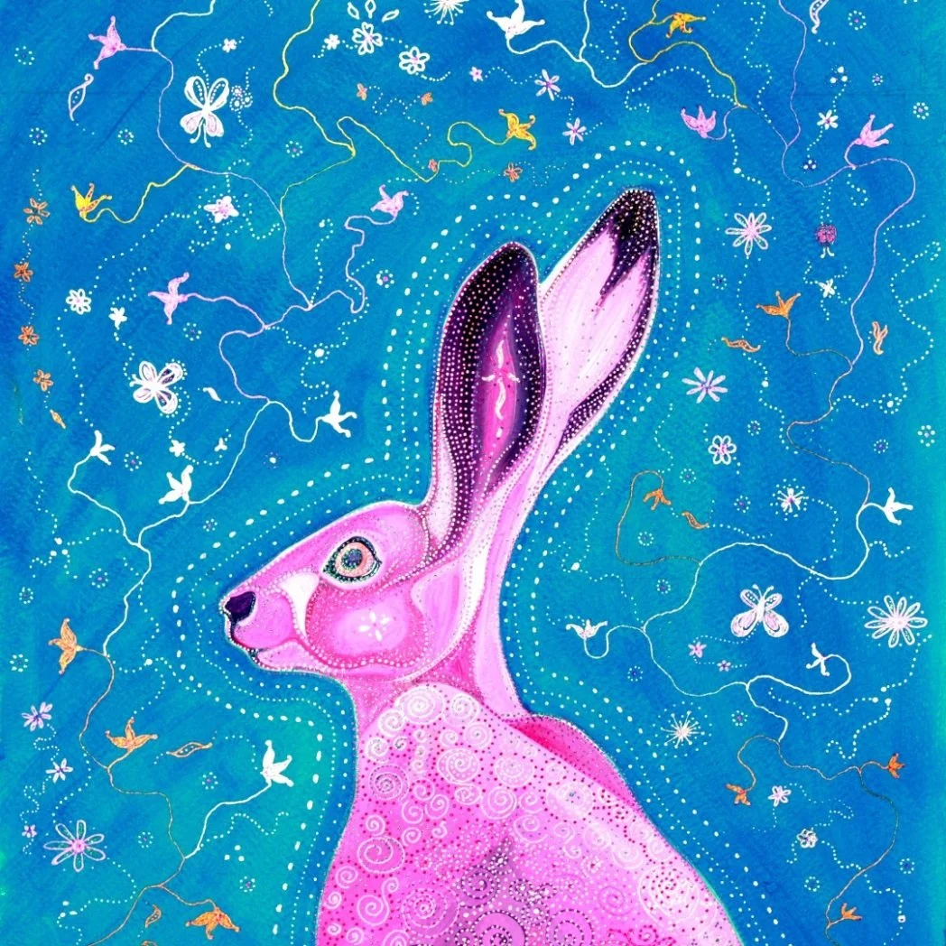 Pink Hare Greeting Card