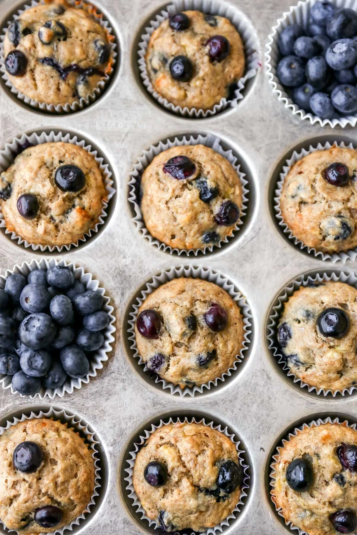 THE WHOLESOME BANANA BLUEBERRY OAT MUFFINS