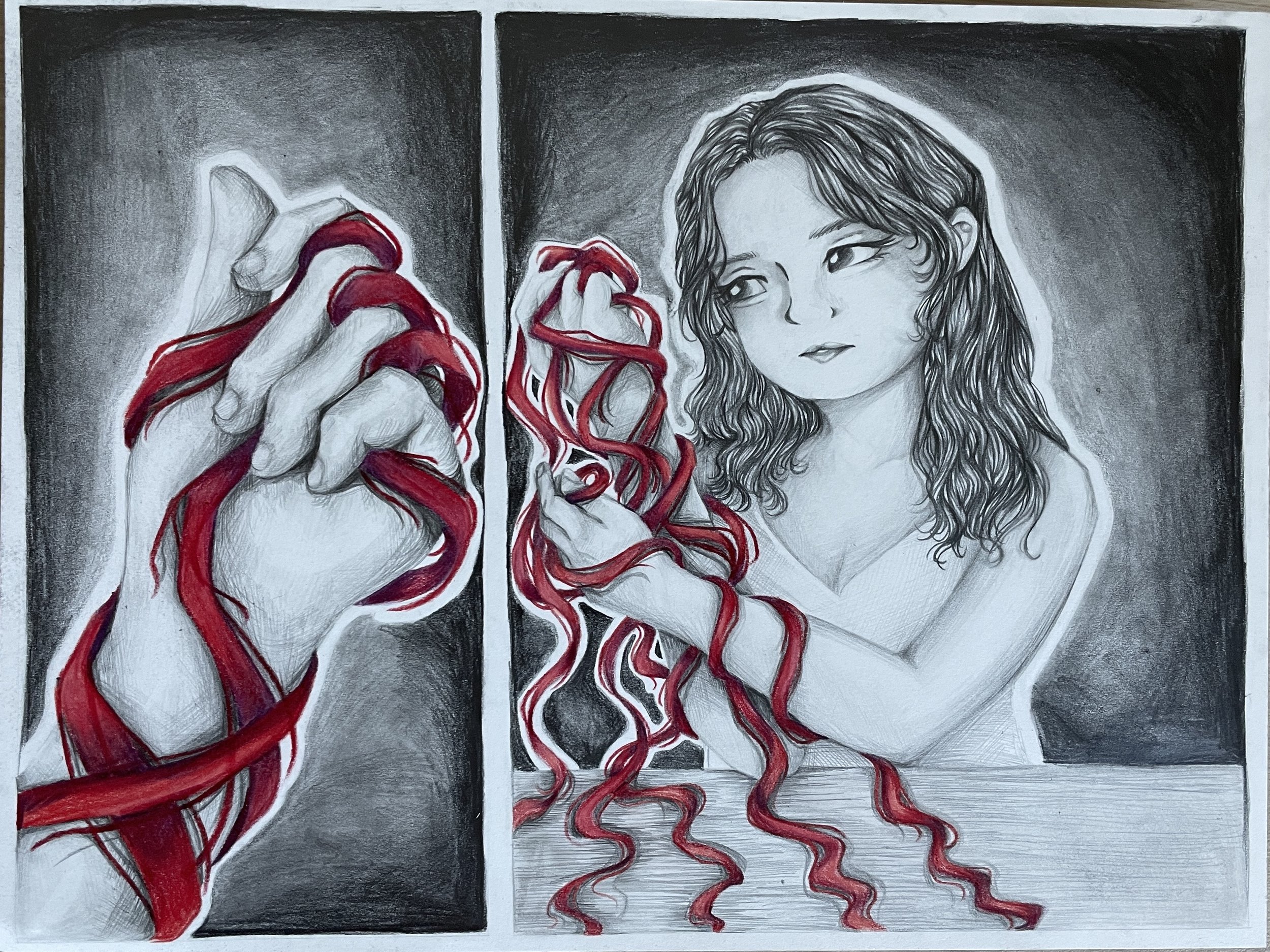 "A Mourning To Those Unknown"
dimension varies, pencil, colour pencil, 2022