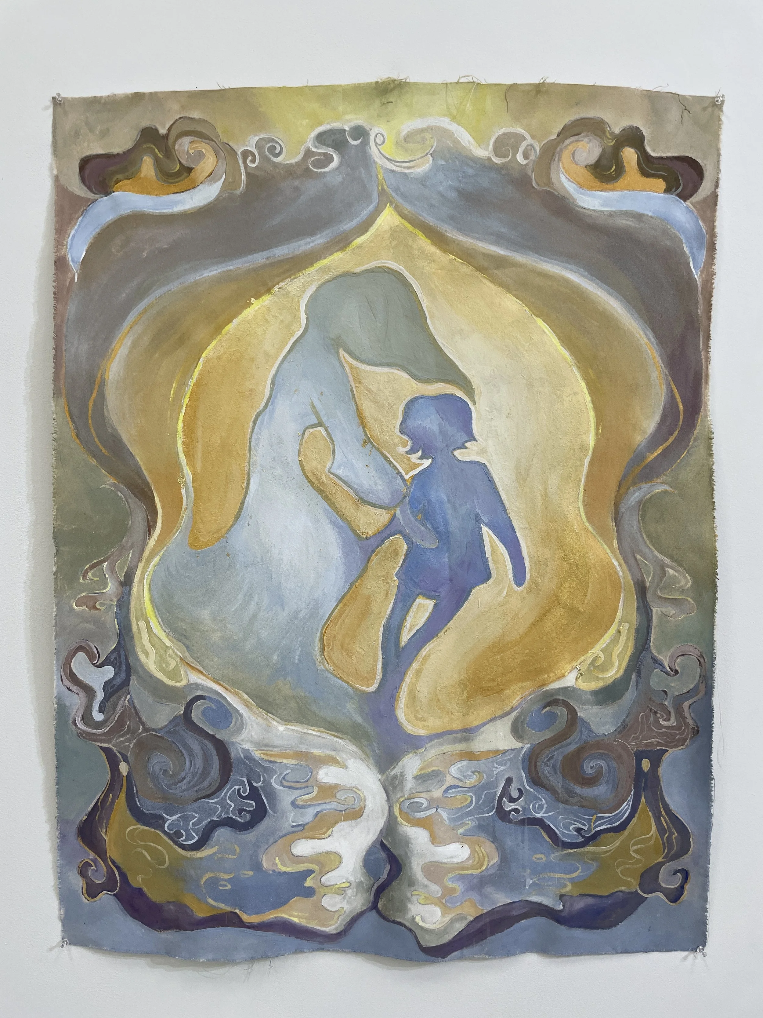 "IN DEATH, I FIND COMPLETION"
dimension varies, acrylic, flashe vinyl on unstretched canvas