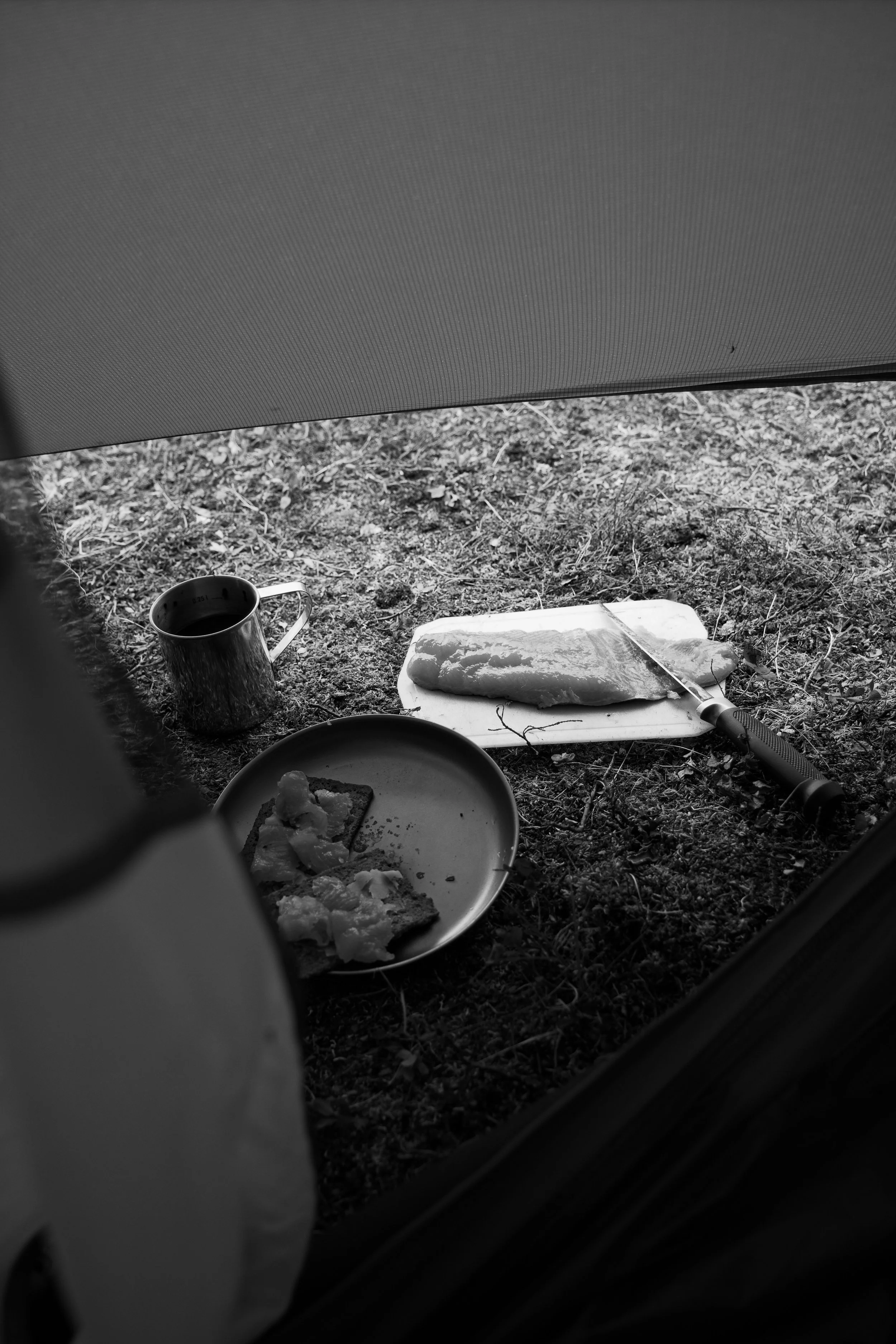 Gravlax-cured Arctic char for breakfast
