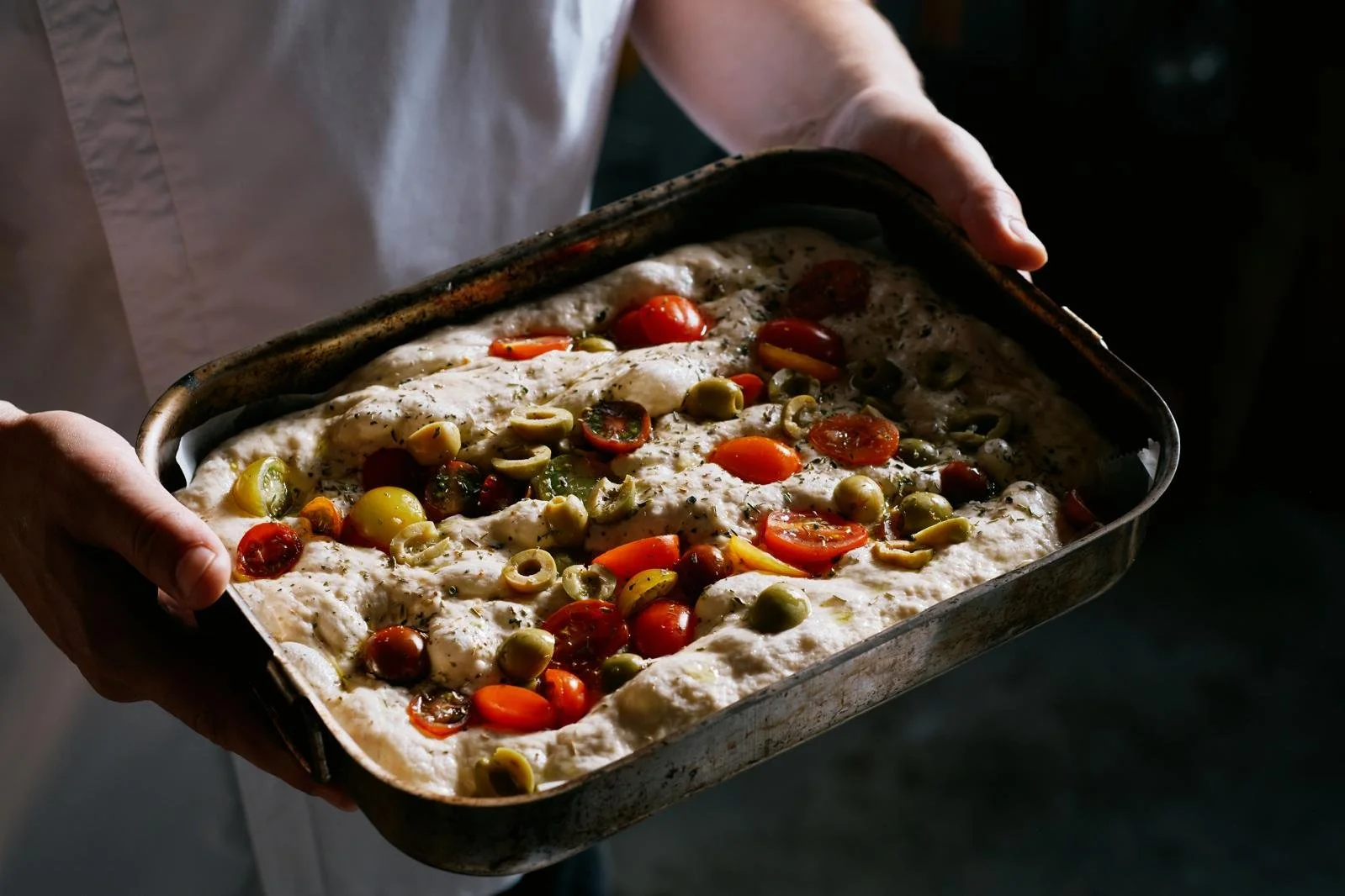 No Knead Overnight Focaccia Barese