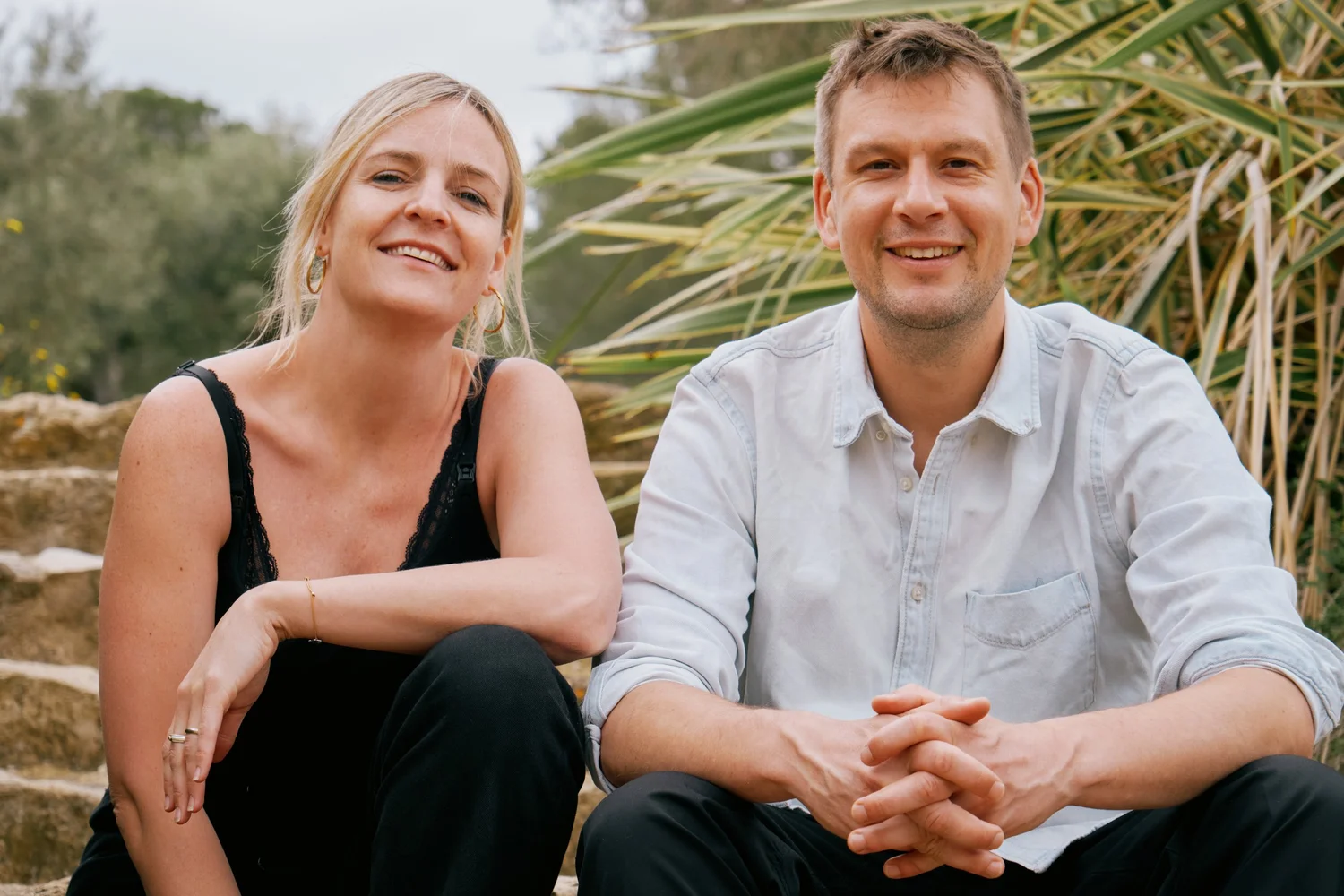 Suki and Steve at the farmhouse