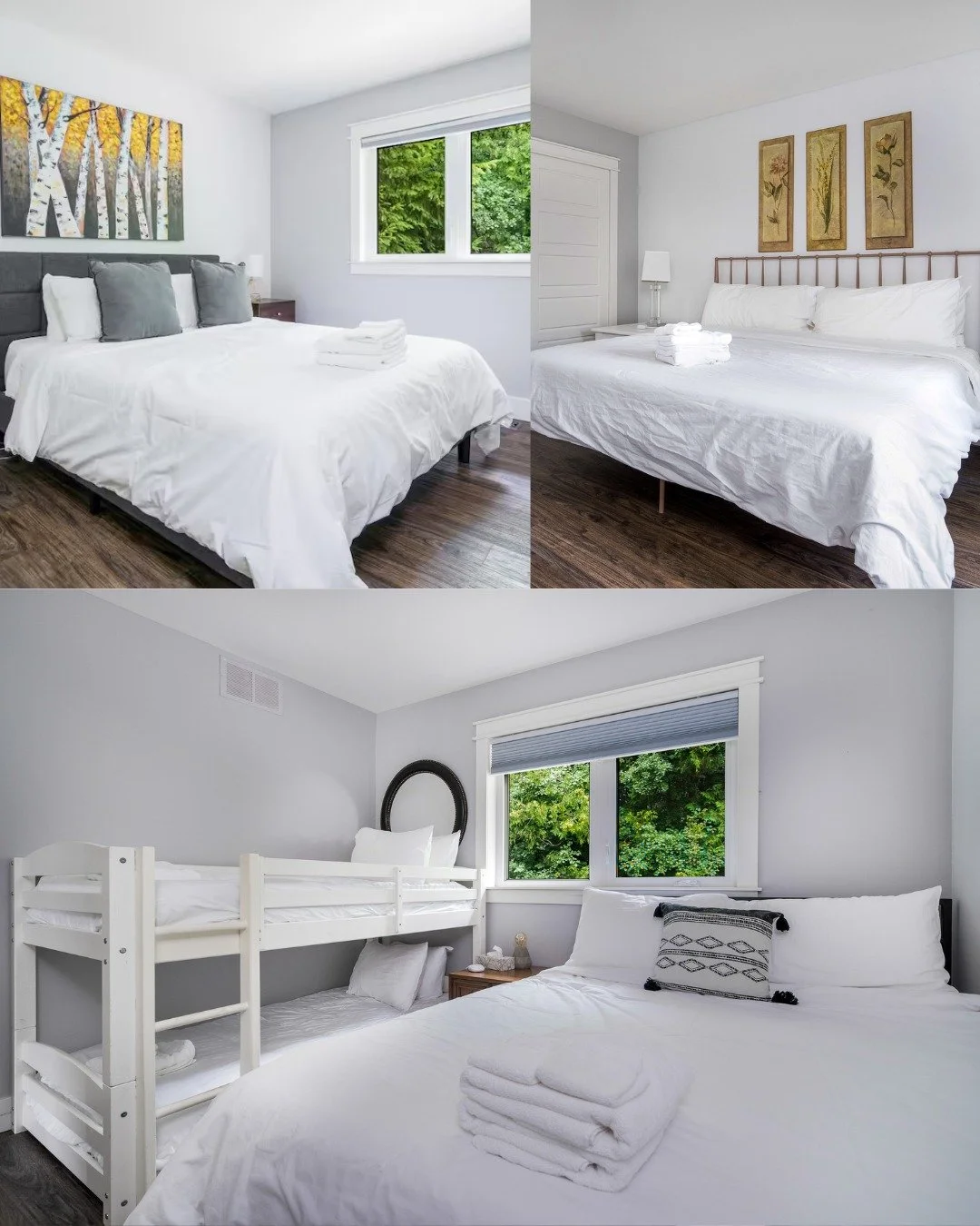 Bright, clean, and filled with natural light, the Loft bedrooms at Skipping Rock are a welcoming retreat for guests of all ages. ✨ 
With their open layout and thoughtfully designed spaces, there’s plenty of room for everyone to spread out, unp