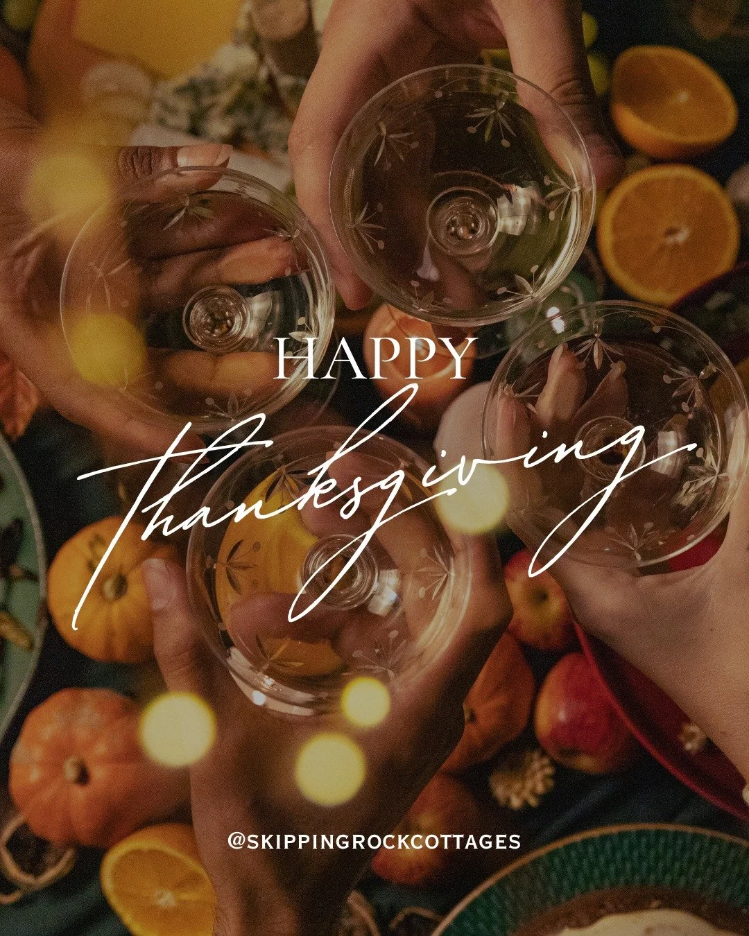 Happy Thanksgiving from all of us at Skipping Rock Cottages! 🦃🍂 
We’re so grateful for the incredible community of guests, families, and friends who make our cottages feel like more than just a place to stay — you make it a place for m