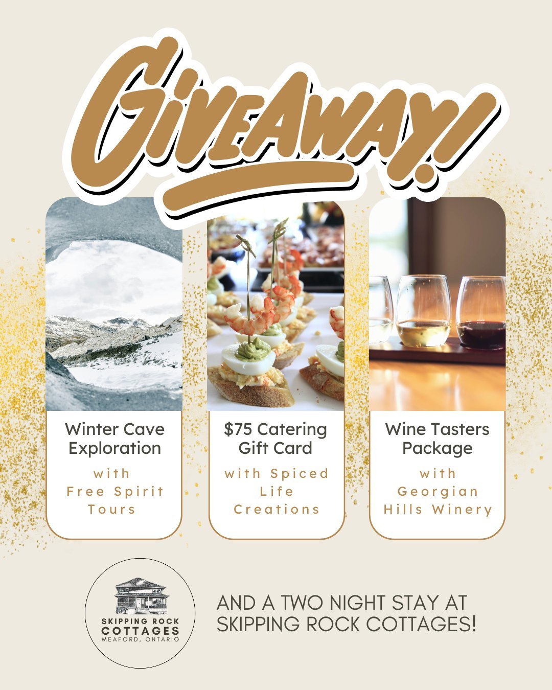 WINTER GETAWAY GIVEAWAY! 🎁

We&rsquo;re kicking off the cozy season with our biggest winter giveaway yet &mdash; and one lucky winner is about to experience pure cottage-country magic. ✨🏡❄️

You could win:

✨ A 2-night winter stay at Skipping Rock 
