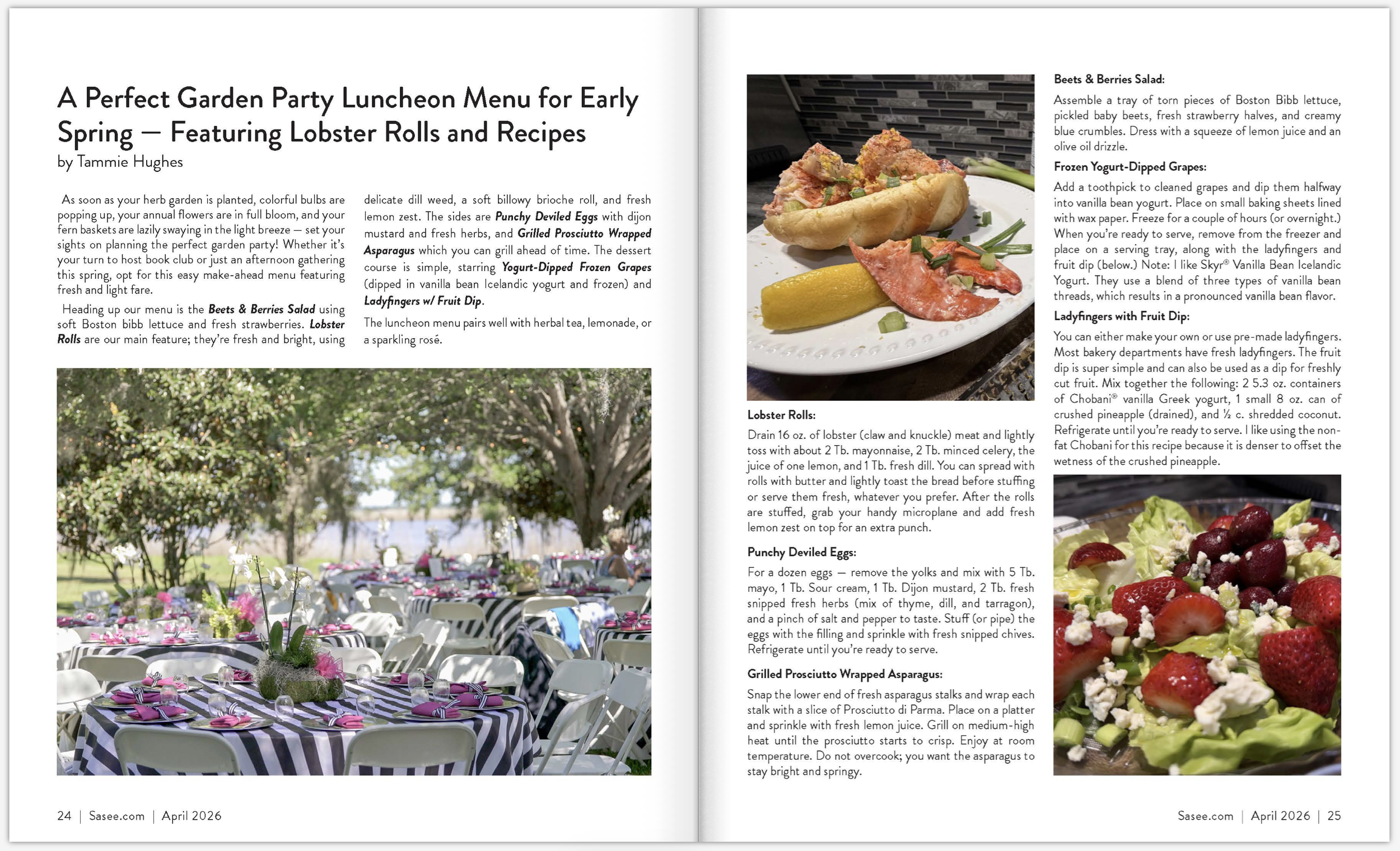 A Perfect Garden Party Luncheon Menu for Early Spring–Featuring Lobster Rolls and Recipes