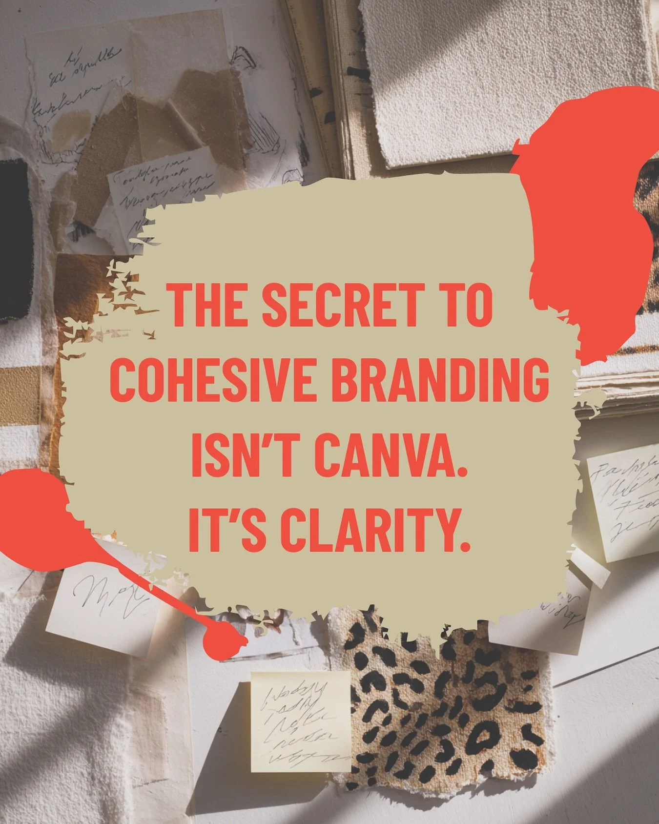 You don&rsquo;t need another Canva template - you need clarity.

If your brand feels inconsistent, scattered, or &ldquo;DIY,&rdquo; it&rsquo;s rarely a design problem.
 It&rsquo;s a strategy problem.

Cohesive branding doesn&rsquo;t start with fonts,