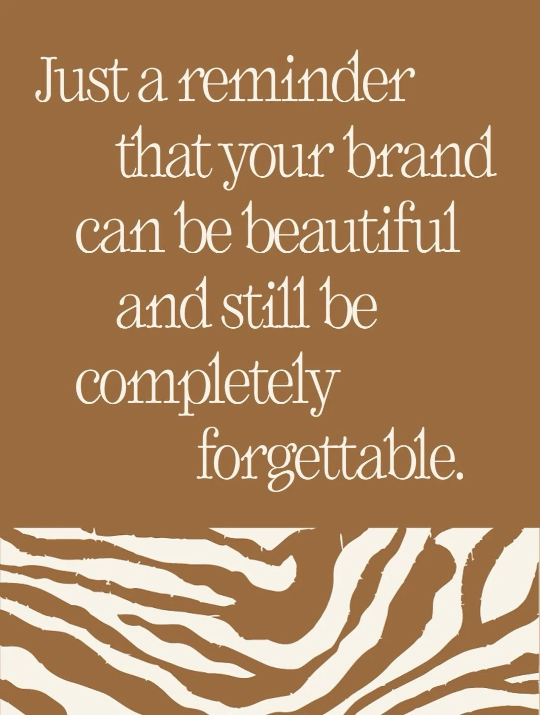 A beautiful brand isn&rsquo;t automatically a strong brand.

Your branding can have the perfect colour palette, gorgeous typography and a polished visual identity - and still look like five other businesses in your industry.

Good brand design isn&rs