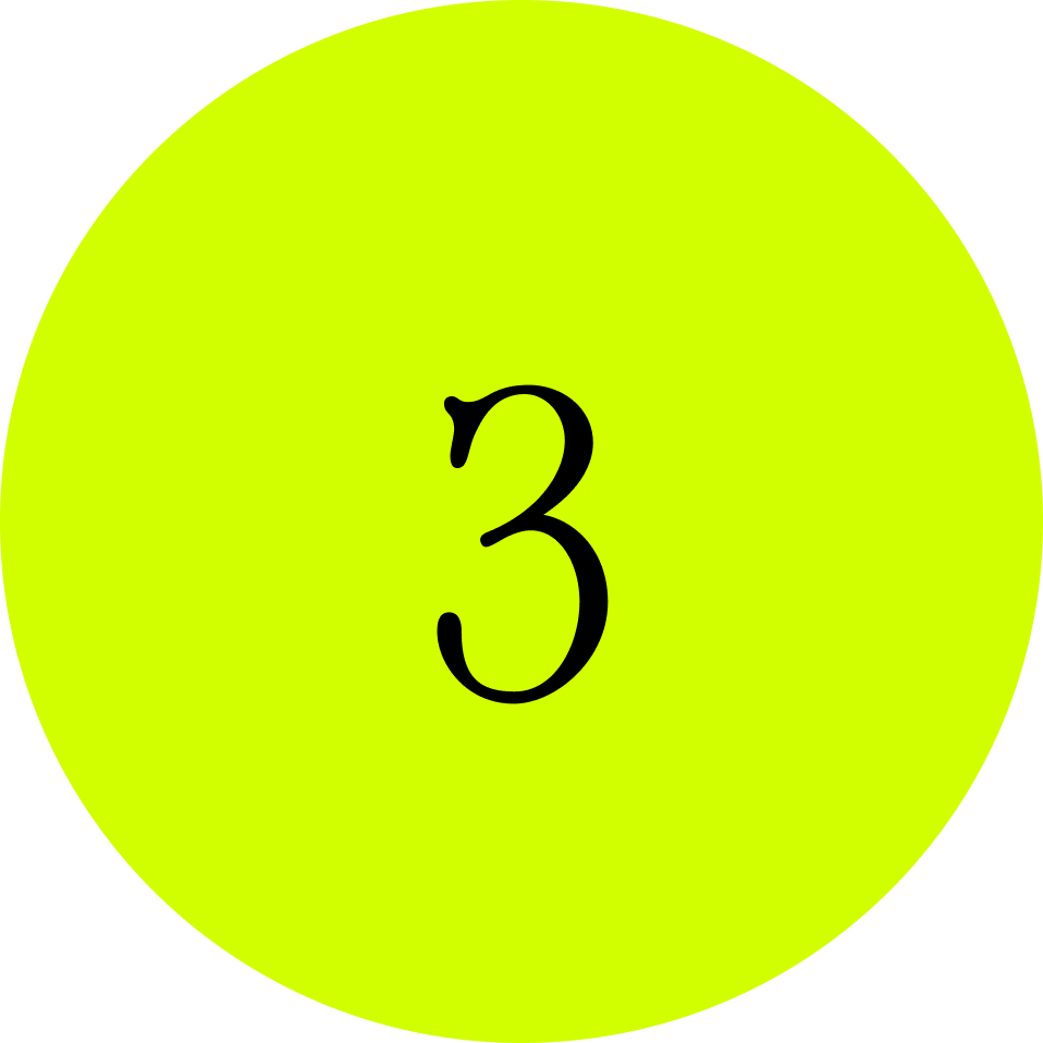 Bright yellow circular object with the number 3 in black in the center.