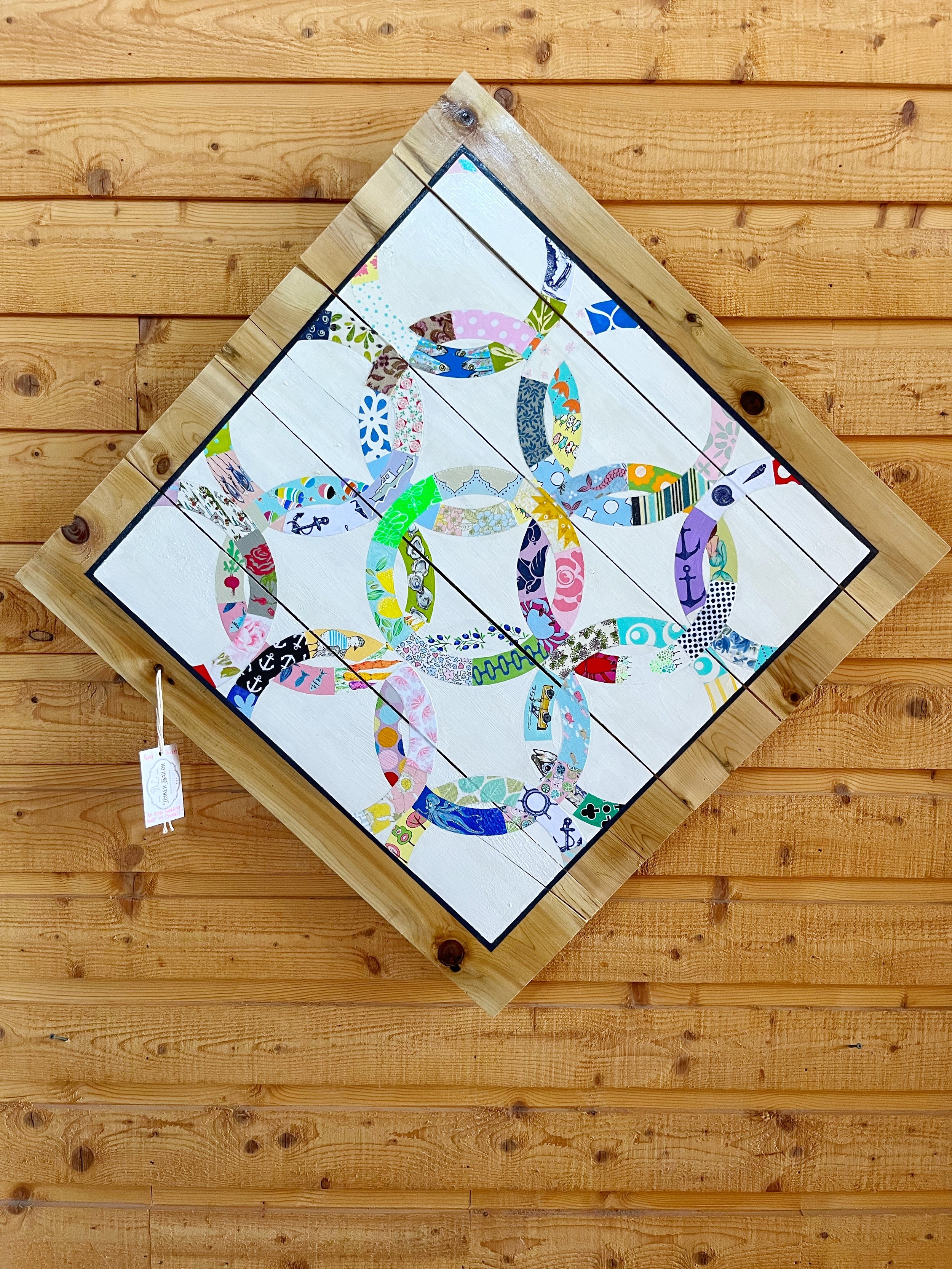 SOLD
'The Irish Wedding 'Quilt'
Each wall quilt is one of a kind and painted by hand here on the island.