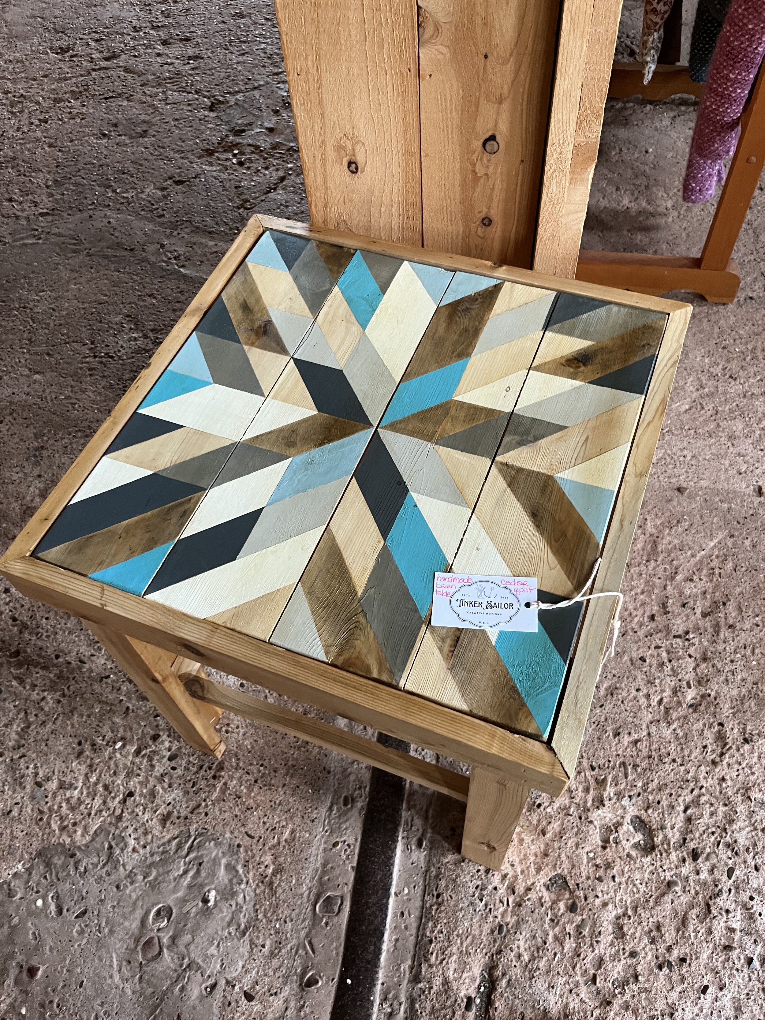 SOLD
Each wall quilt is one of a kind and painted by hand here on the island.