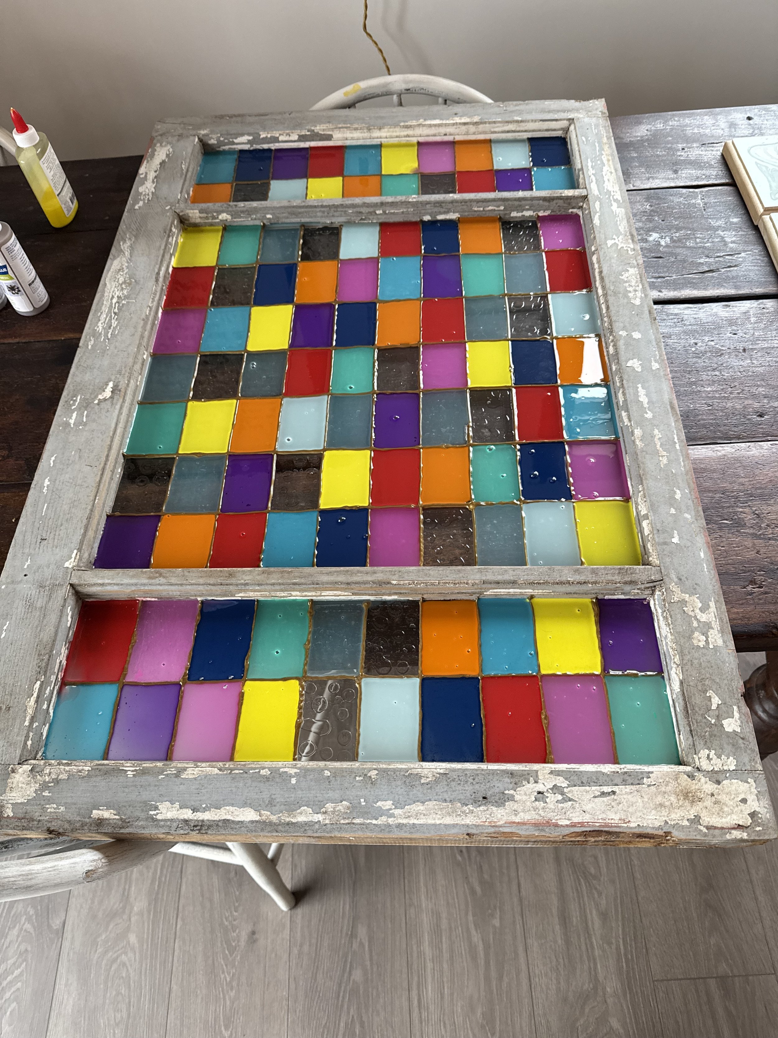 'Stained' salvaged window.