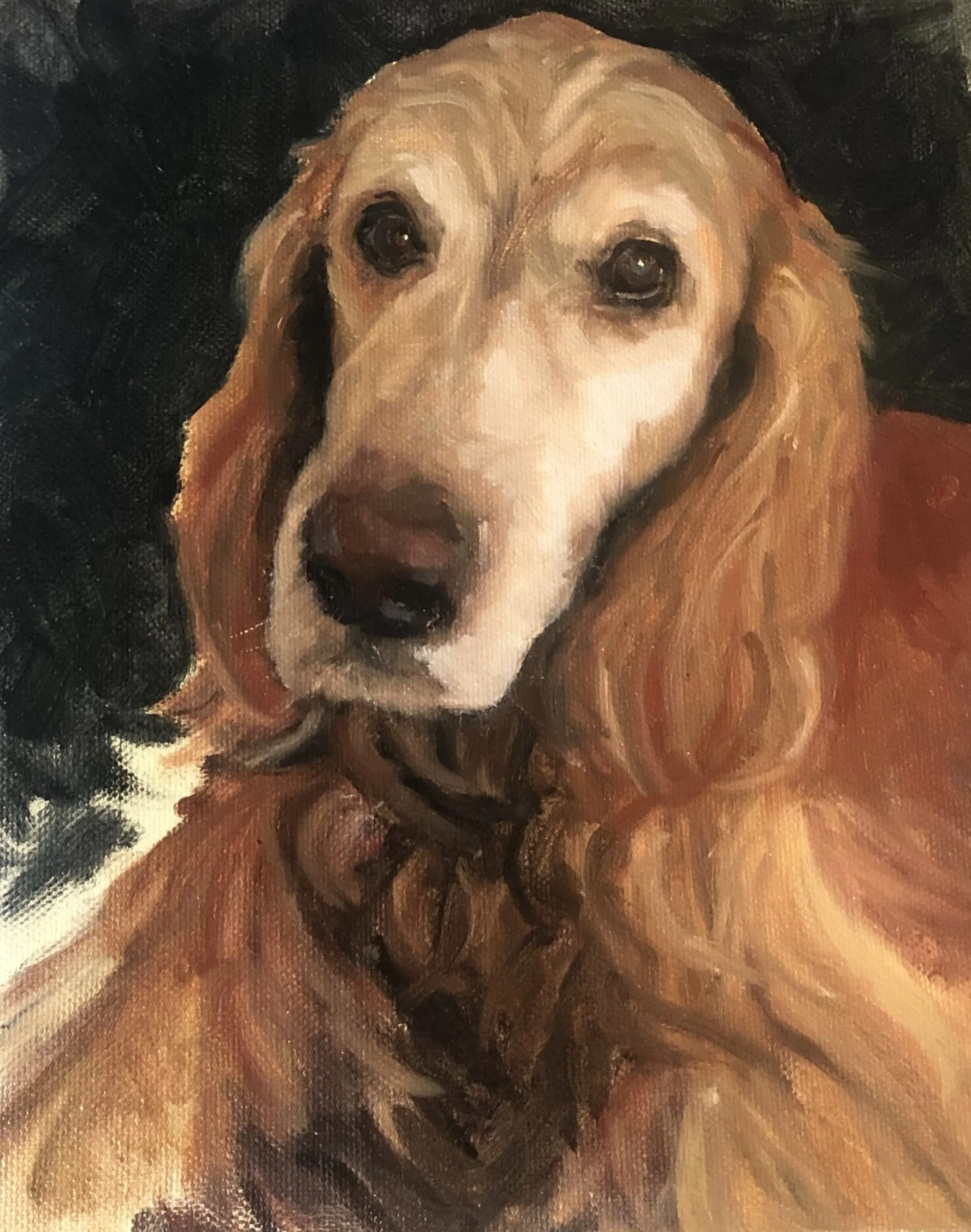 Oil Painting of a cherished and missed pet dog