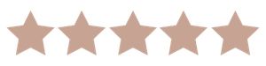 Five tan stars in a horizontal row with black background