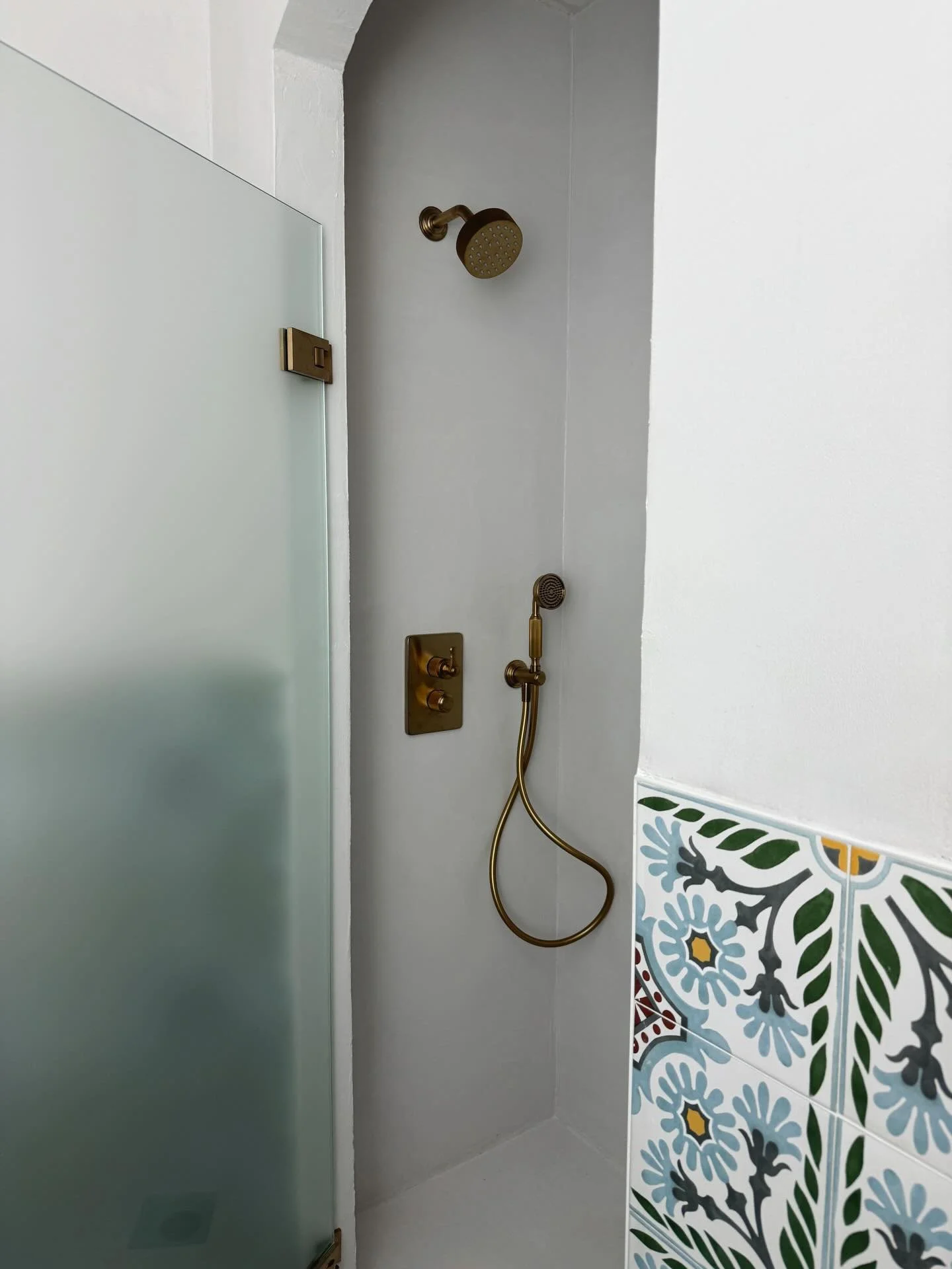 A nod to tradition, reimagined. While exploring historic Italian homes, we were drawn again and again to the layered, patterned tile that defines so many of these interiors. This bathroom reimagines those familiar details through a more contemporary 