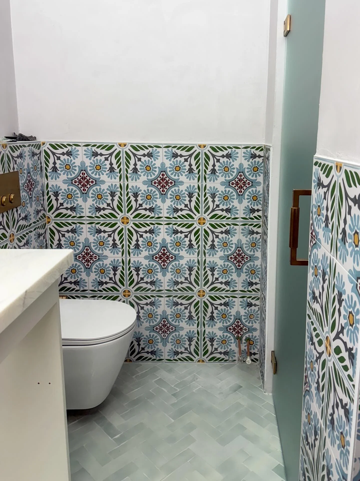 Another look at this fun bathroom in the Dolomites! The project is nearing completion and I can&rsquo;t wait to see the finished product!

#StelladelleAlpi #ElevatedInTheAlps #ItalianDesign #BathroomDesign #AlpineLuxury