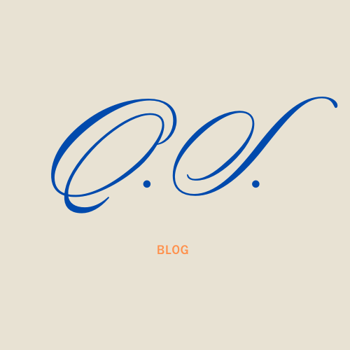 Stylized text 'C.O.' in blue cursive font with the word 'BLOG' in orange capital letters below, on a beige background.