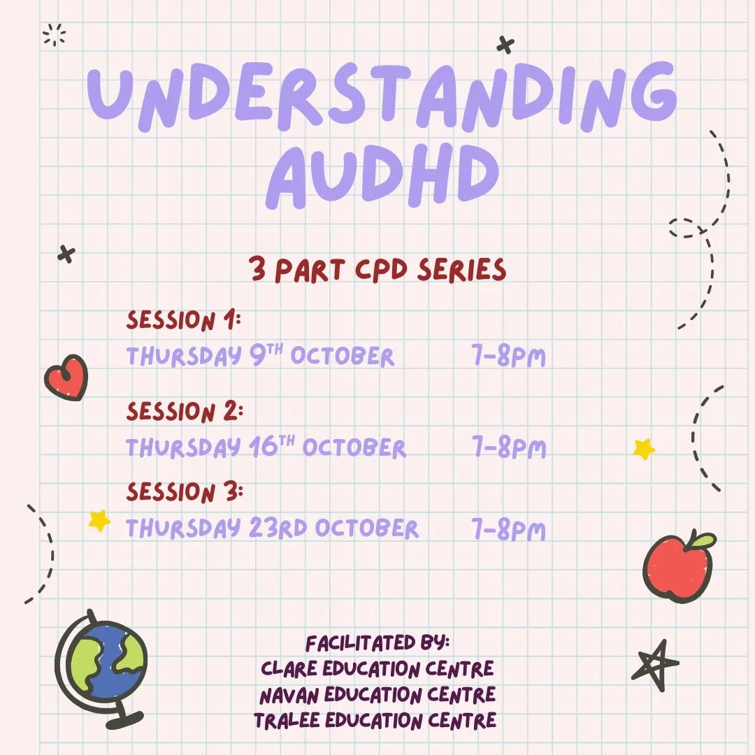 🌈 Supporting all minds in the classroom means understanding the unique experiences of students who are both autistic and ADHD (AuDHD).
This CPD session is designed for Irish teachers who want practical tools, inclusive strategies, and deeper insight