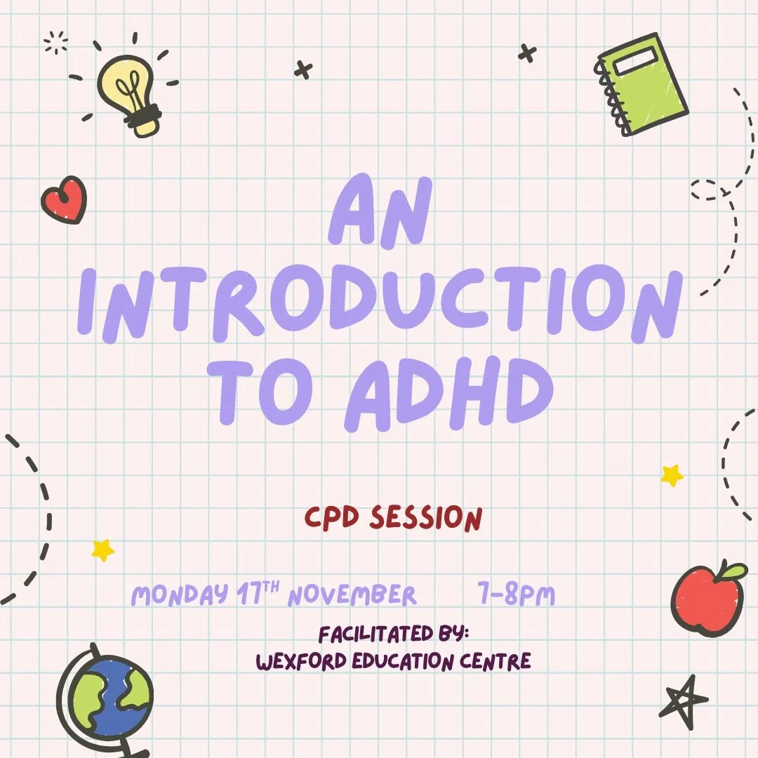Just one week to go until my CPD session on ADHD. This will be an introduction to the topic of ADHD from someone with lived experience. Giving teachers an insight into the ADHD brain from a fellow teacher. 

@wexfordeducationsupportcentre 

 #ADHD #N