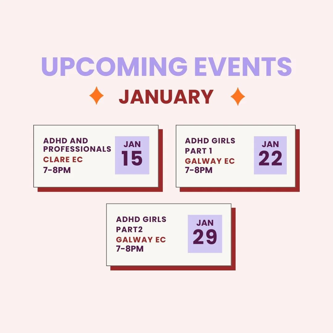 Some exciting upcoming events this month for anyone looking to learn more about ADHD. I'm particularly looking forward to this months as they are both topics very close to my heart! Can't wait to see you there. Link in my bio to book your spot! 

#ad