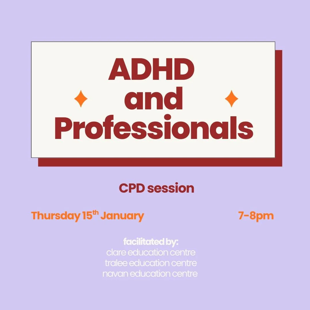 Upcoming session designed for teachers, management, SNAs and all other members of staff who have ADHD and are working in a school setting! From a teacher with ADHD - I get it!

We'll be looking at how your challenges can manifest in a school setting,