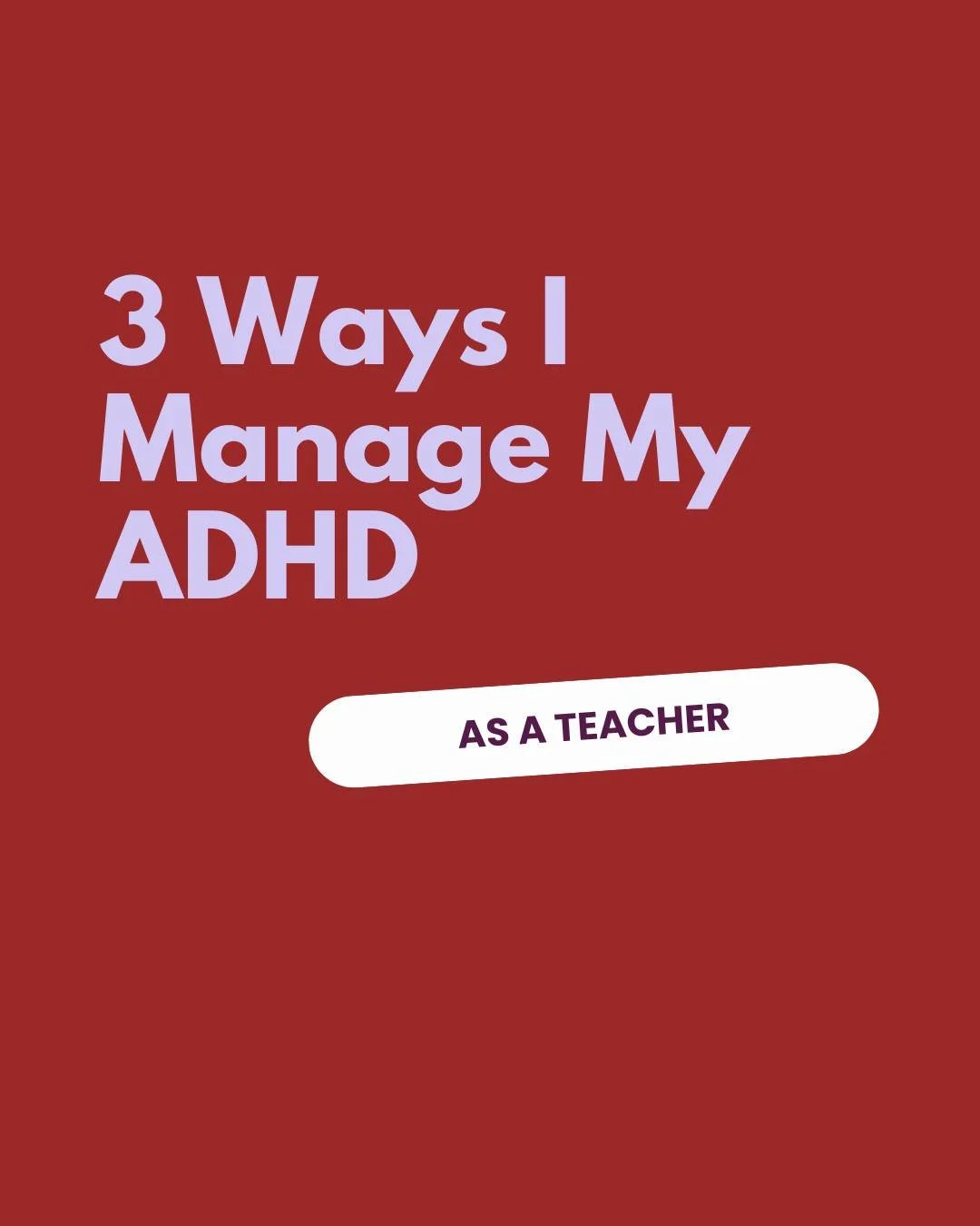 Managing my ADHD as a teacher can be super overwhelming. Here as some very simple, easy to implement ways you can support yourself. 

#ADHD #ADHDWomen  #LateDiagnosedADHD #ADHDIreland #ADHDSupport