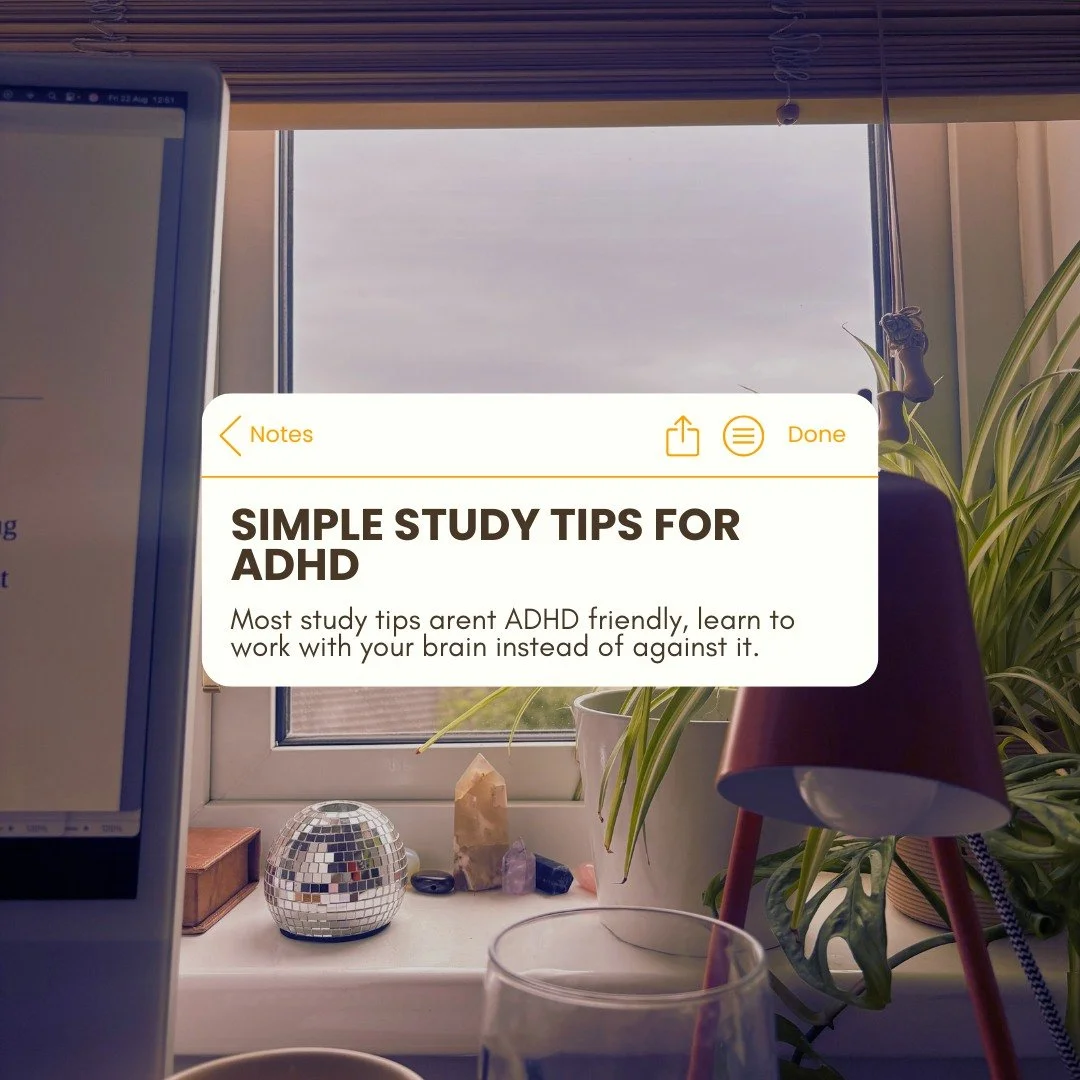 Here are some study tips from a PhD student with ADHD (an expert student if you will). 

Exam season is almost here - it's important that you understand what works for your brain and work with it. 

#ADHD #LC2026 #ADHDTips #LeavingCert #StudyTips #Re