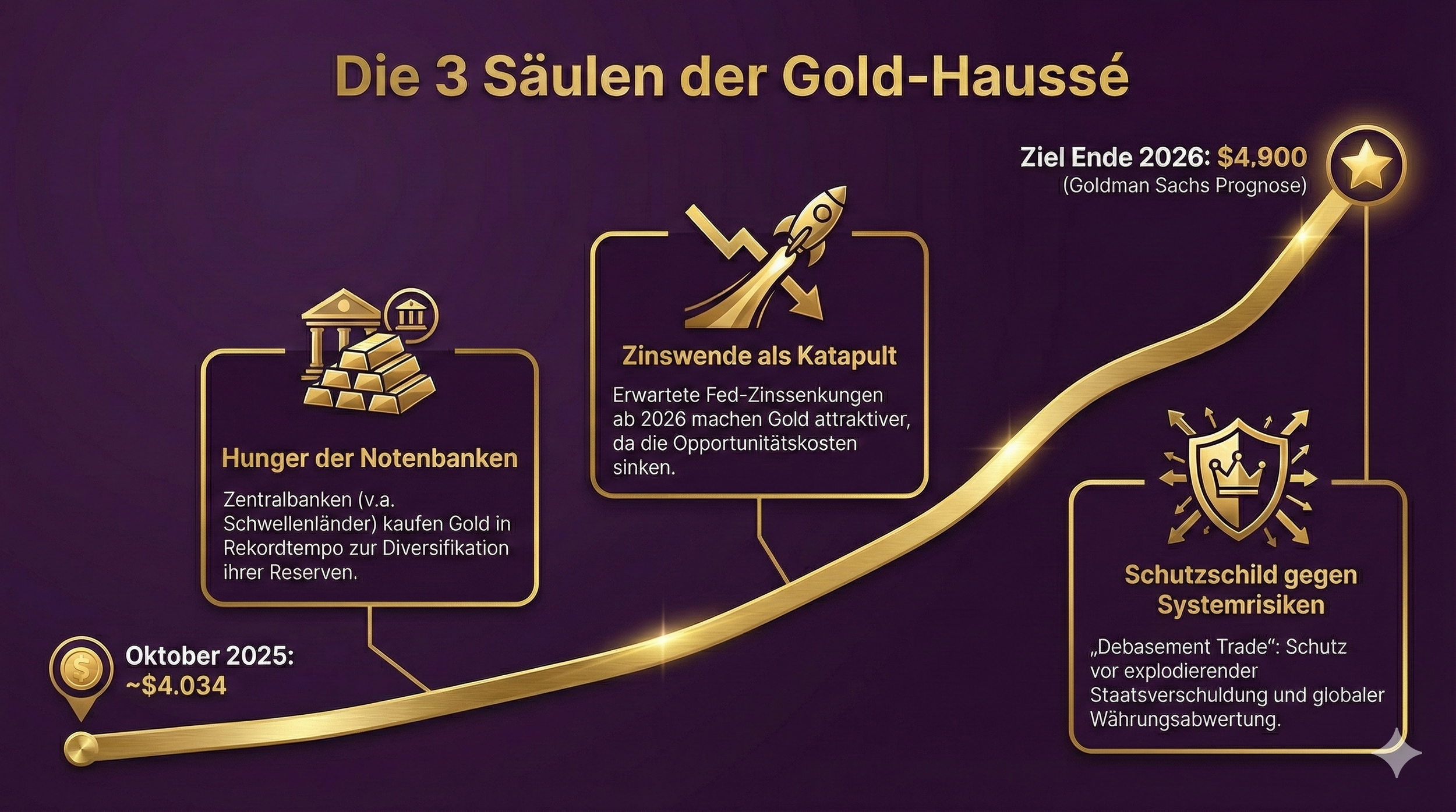 Goldpreis-Prognose 2026: Goldman Sachs sieht Ziel bei 4.900 USD