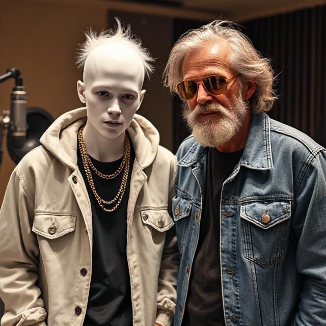 Albino hip-hop artist, Yung Ghoster and Johnny Thrustwell, during a recording session for &quot;Bust and Run&quot;. This track will be released this Friday!