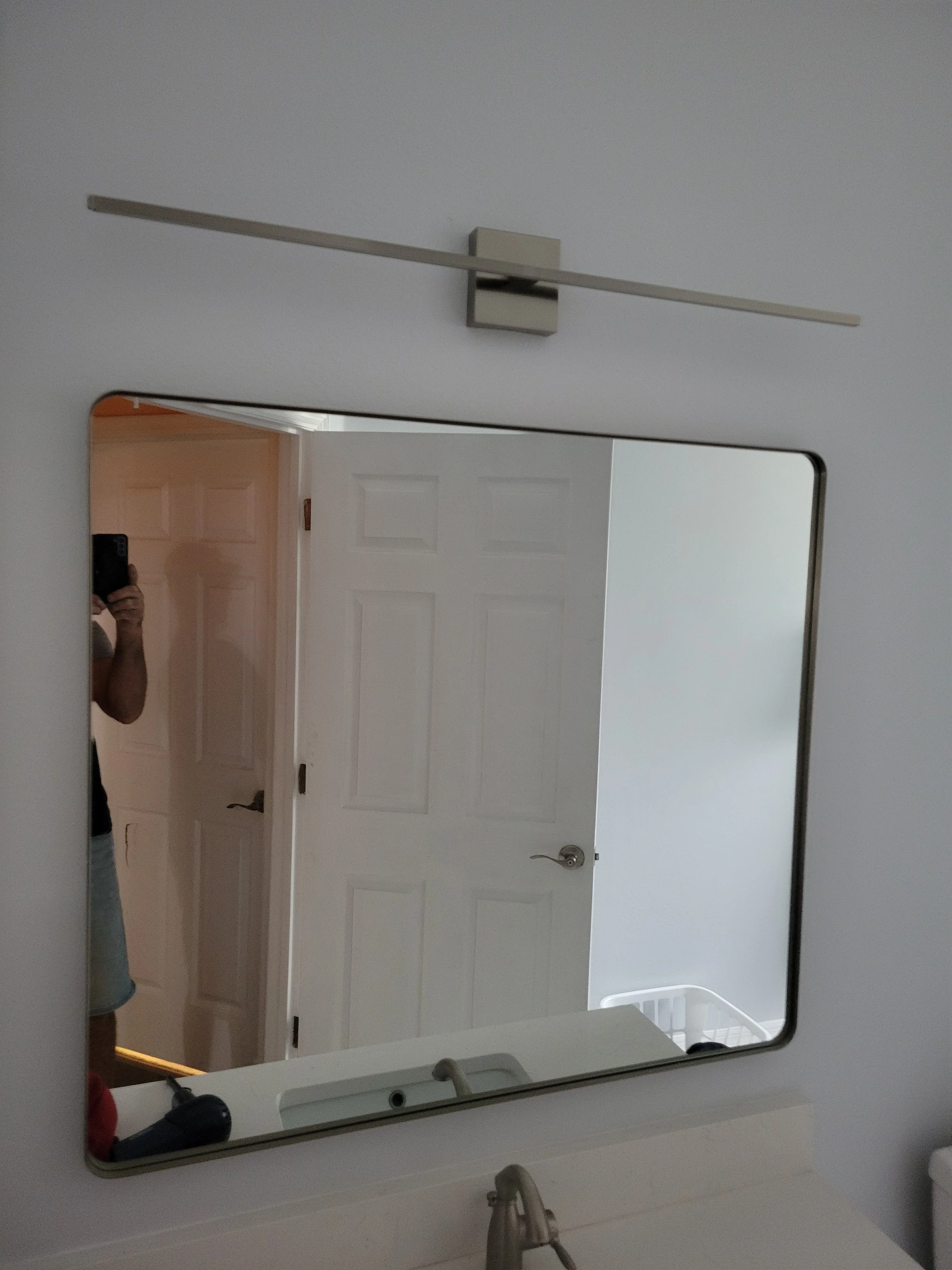 Bathroom mirror above sink remodel