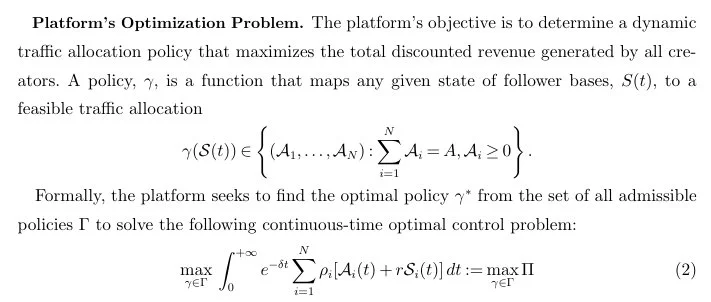 Dynamic Traffic Allocation for Revenue Maximization on Creator Economy Platform