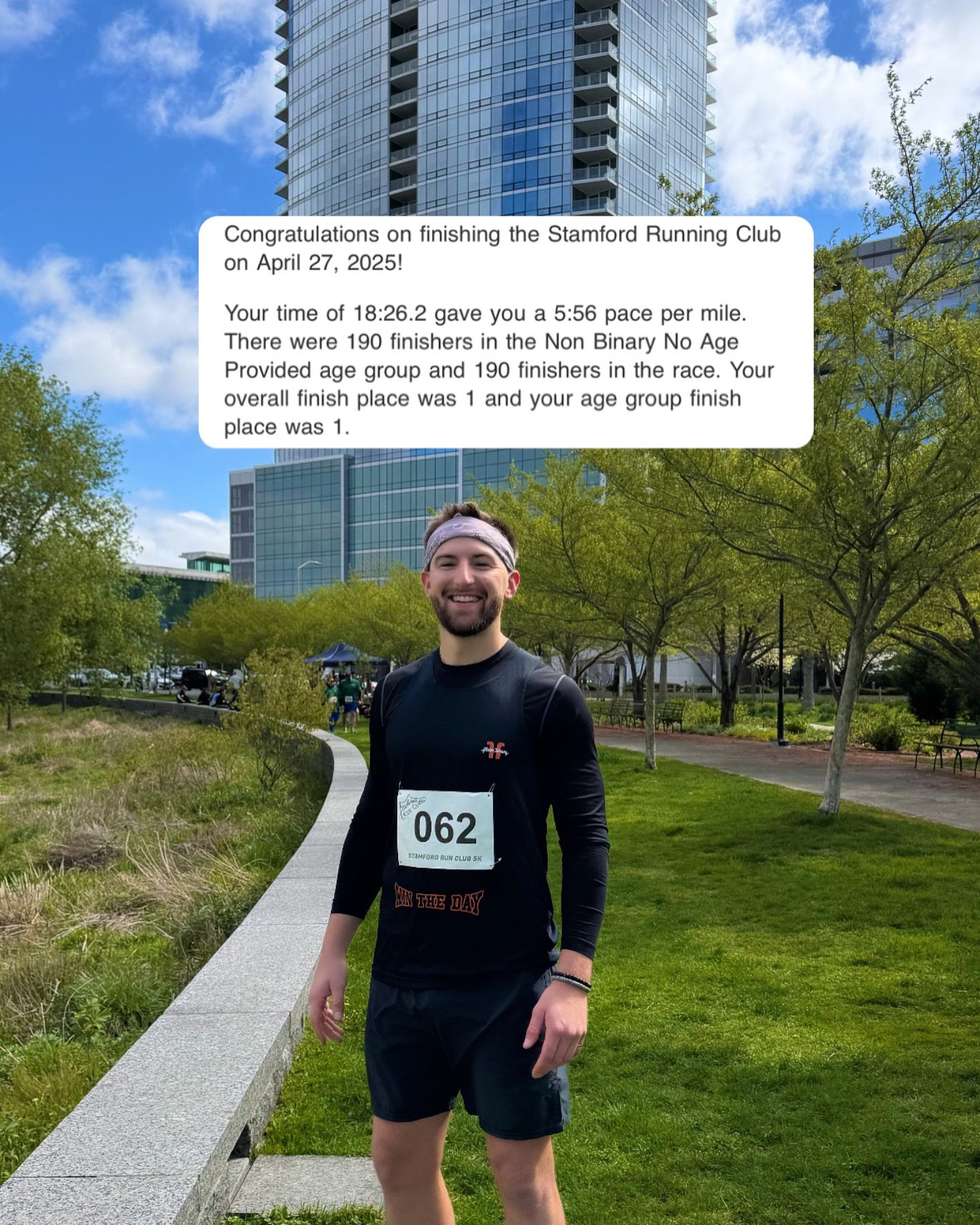 5K PB of 18:26 and a 1st place finish, what the heck.
•
When I started taking running seriously 6 months ago all I wanted was to make it less miserable - so I decided to make it apart of my identity (easiest way to create change that sticks)
&b